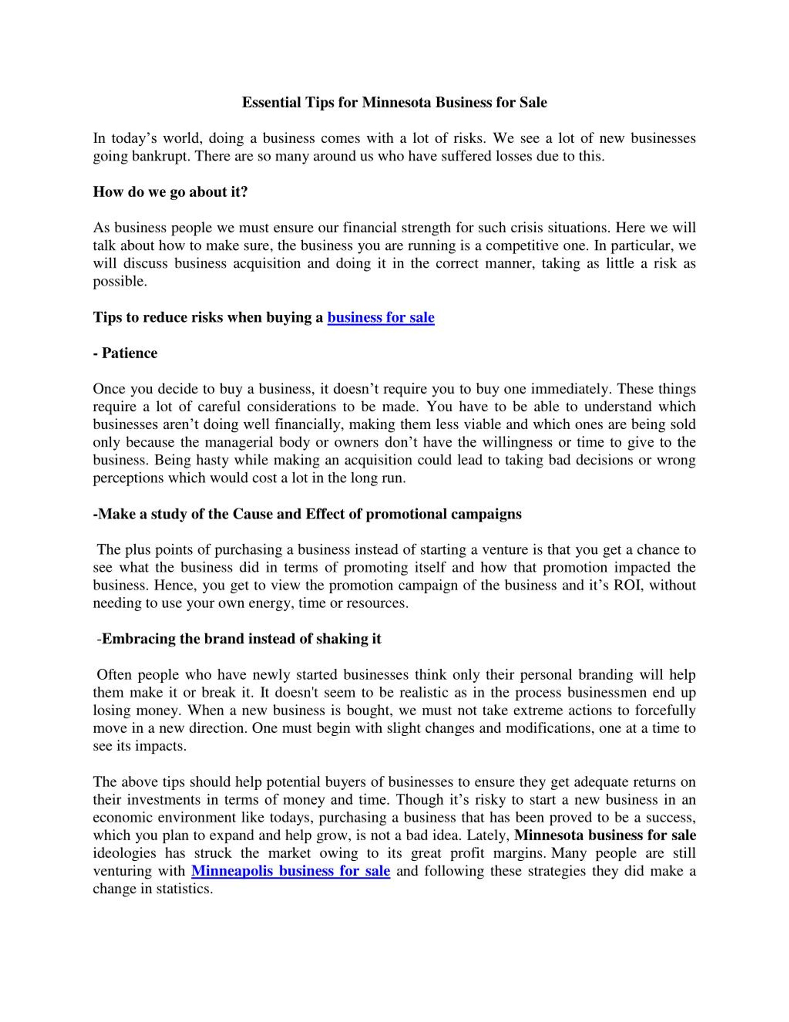 PPT Essential Tips for Minnesota Business for Sale PowerPoint Presentation ID7399997