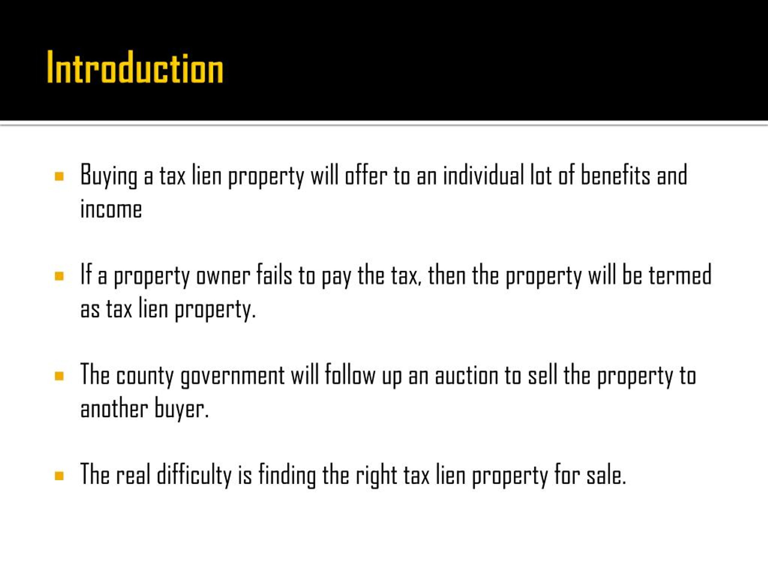 PPT Real Estate Tax Lien Network Provides Best Tax Liens Education