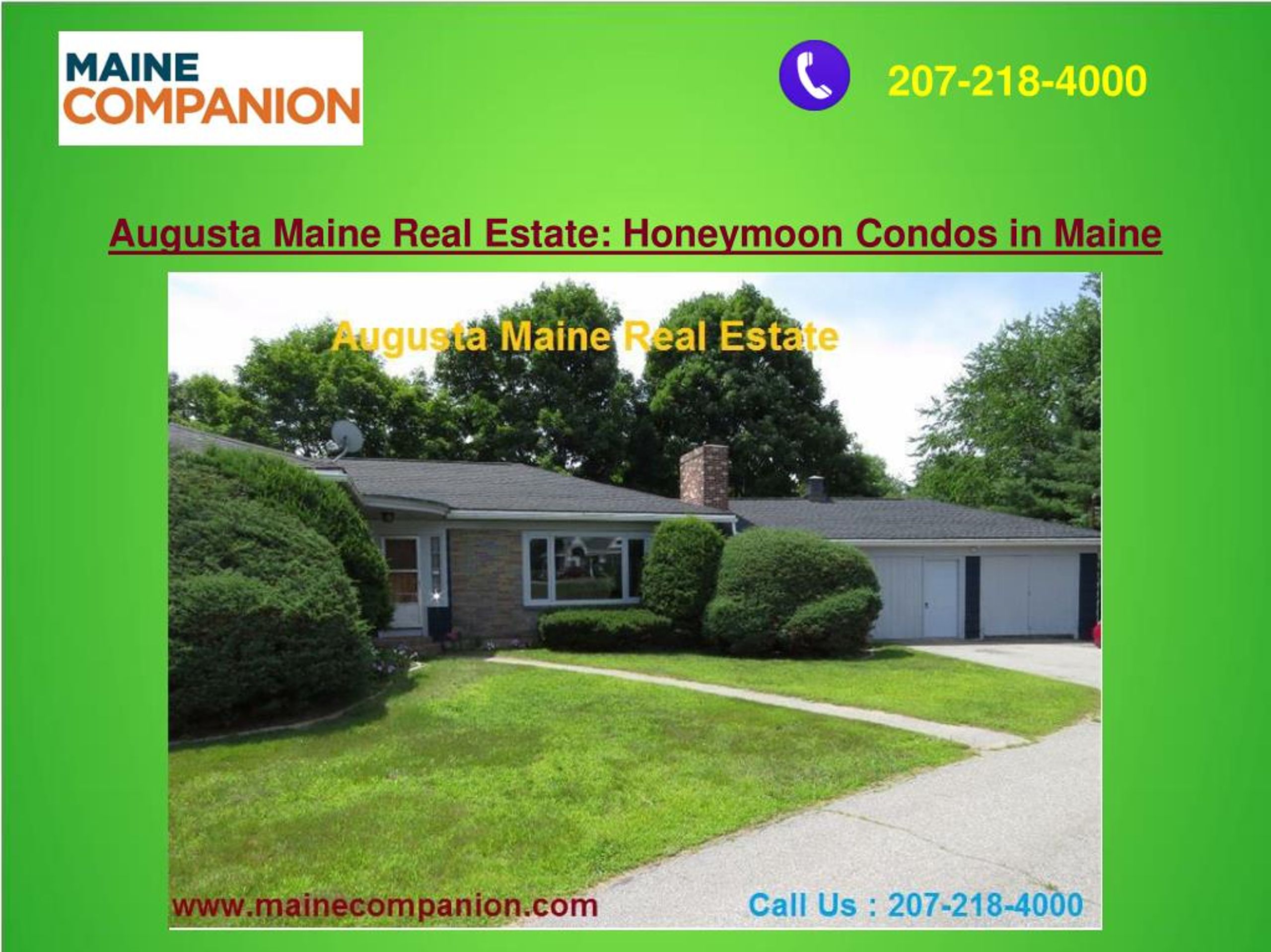 PPT Augusta Maine Real Estate Honeymoon Condos in Maine PowerPoint