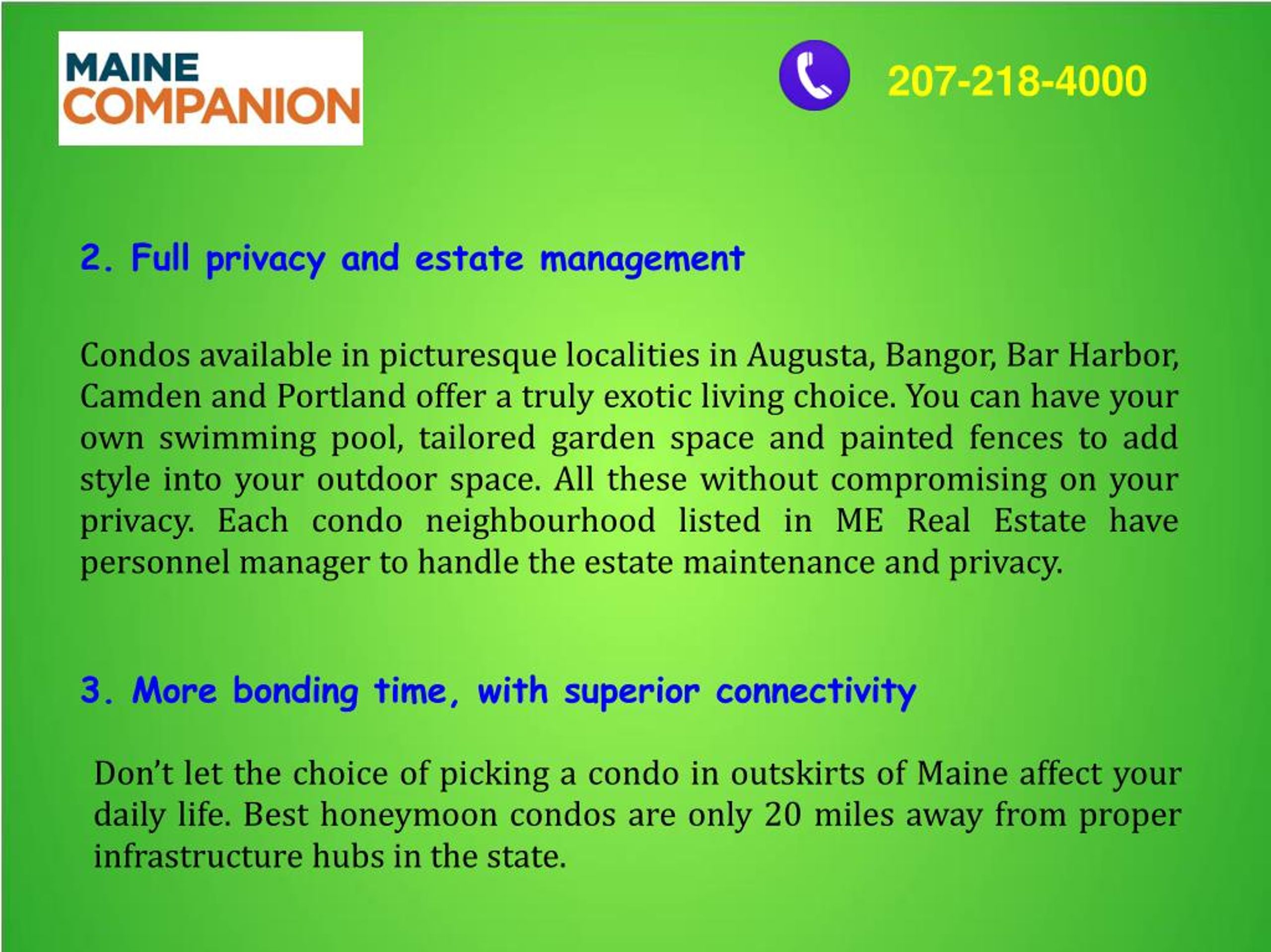 PPT Augusta Maine Real Estate Honeymoon Condos in Maine PowerPoint