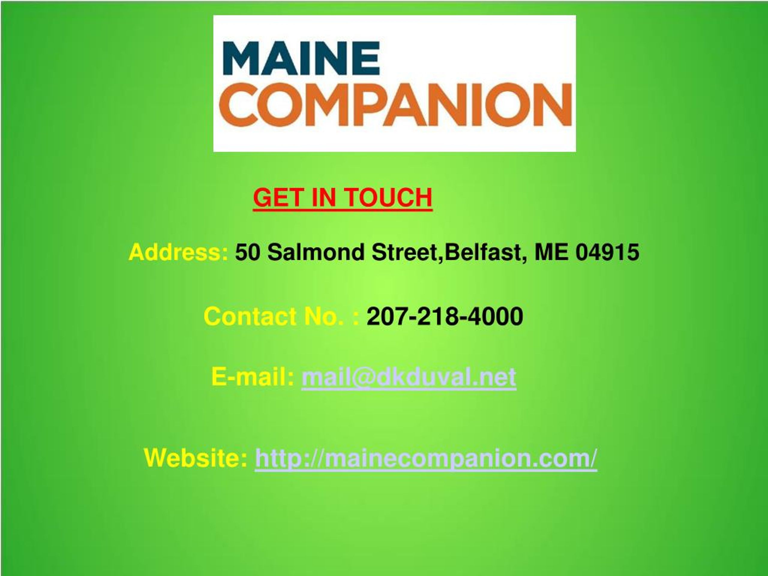 PPT Augusta Maine Real Estate Honeymoon Condos in Maine PowerPoint