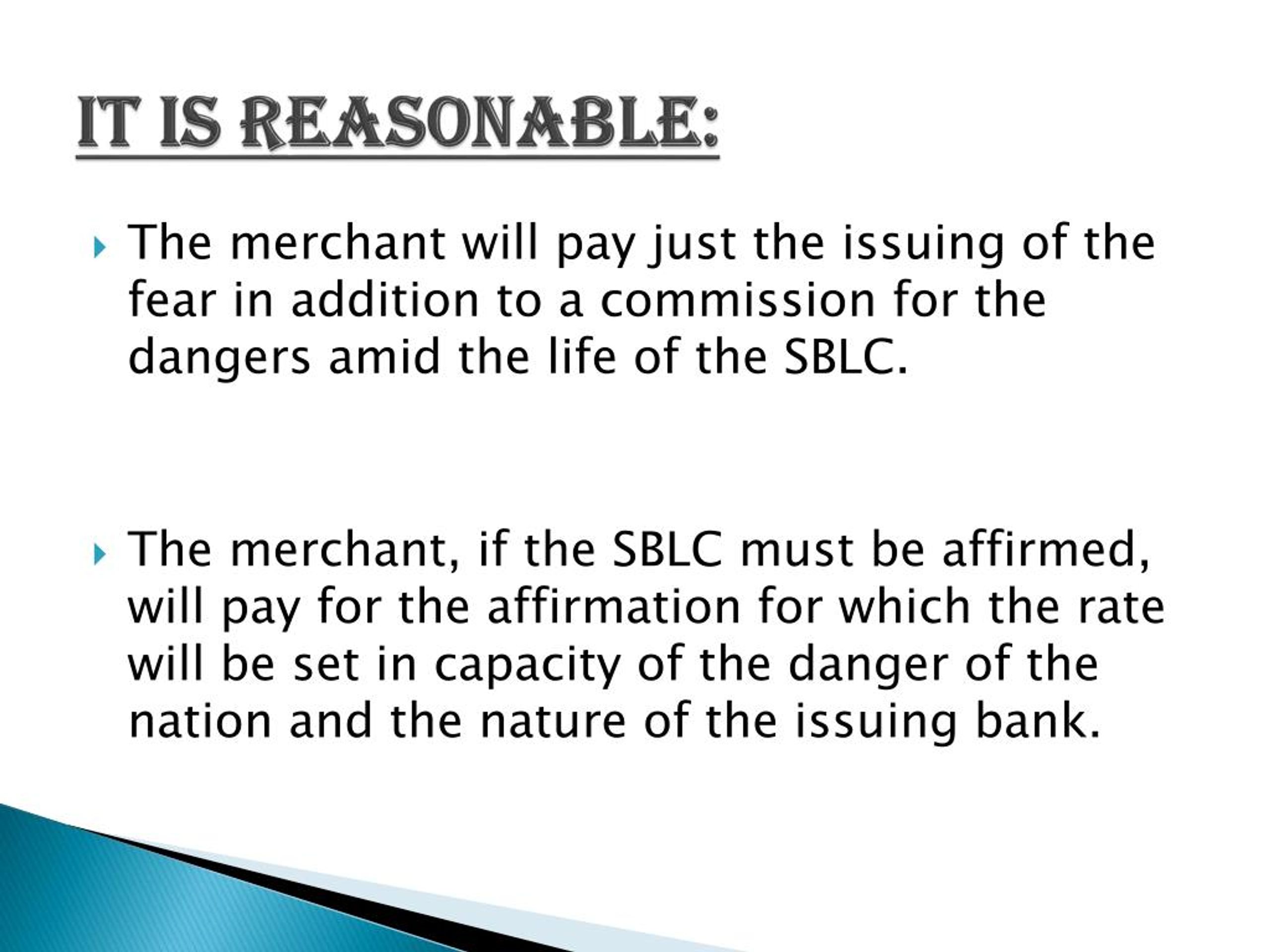 PPT Meaning of StandBy Letter of Credit and its Characteristics