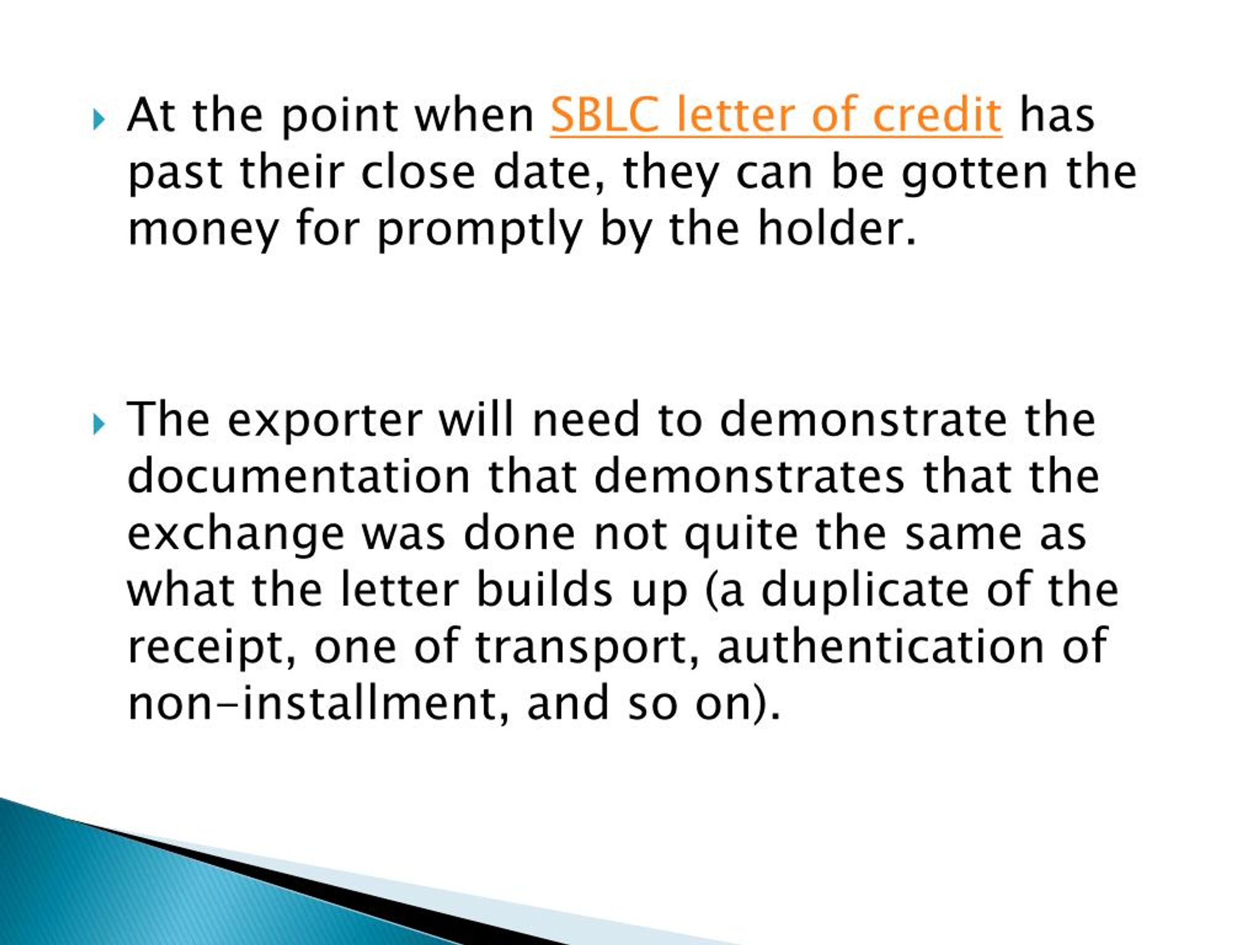 PPT Meaning of StandBy Letter of Credit and its Characteristics