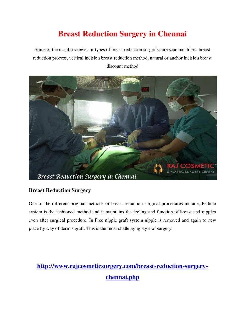 PPT Breast Reduction Surgery in Chennai PowerPoint