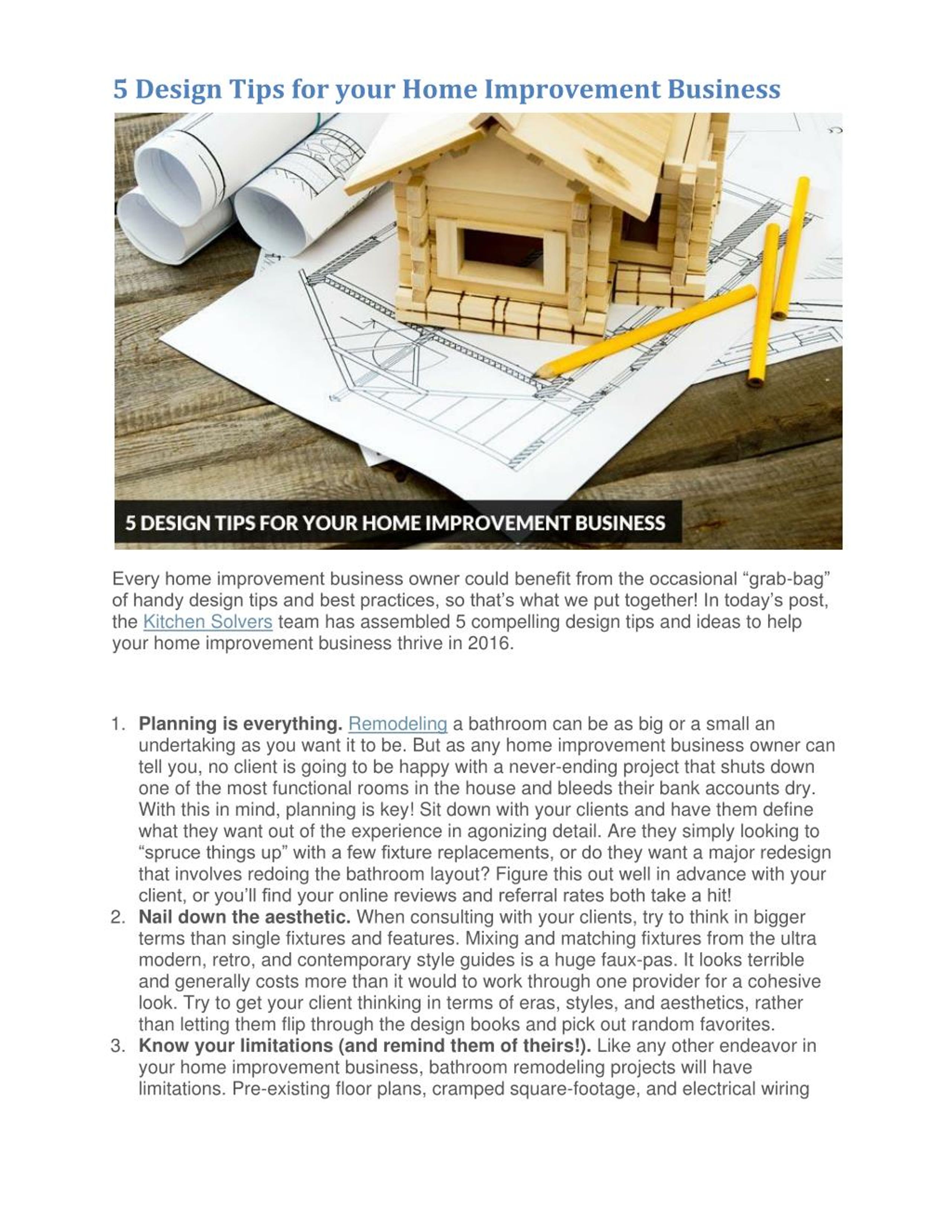 PPT 5 Design Tips for your Home Improvement Business PowerPoint