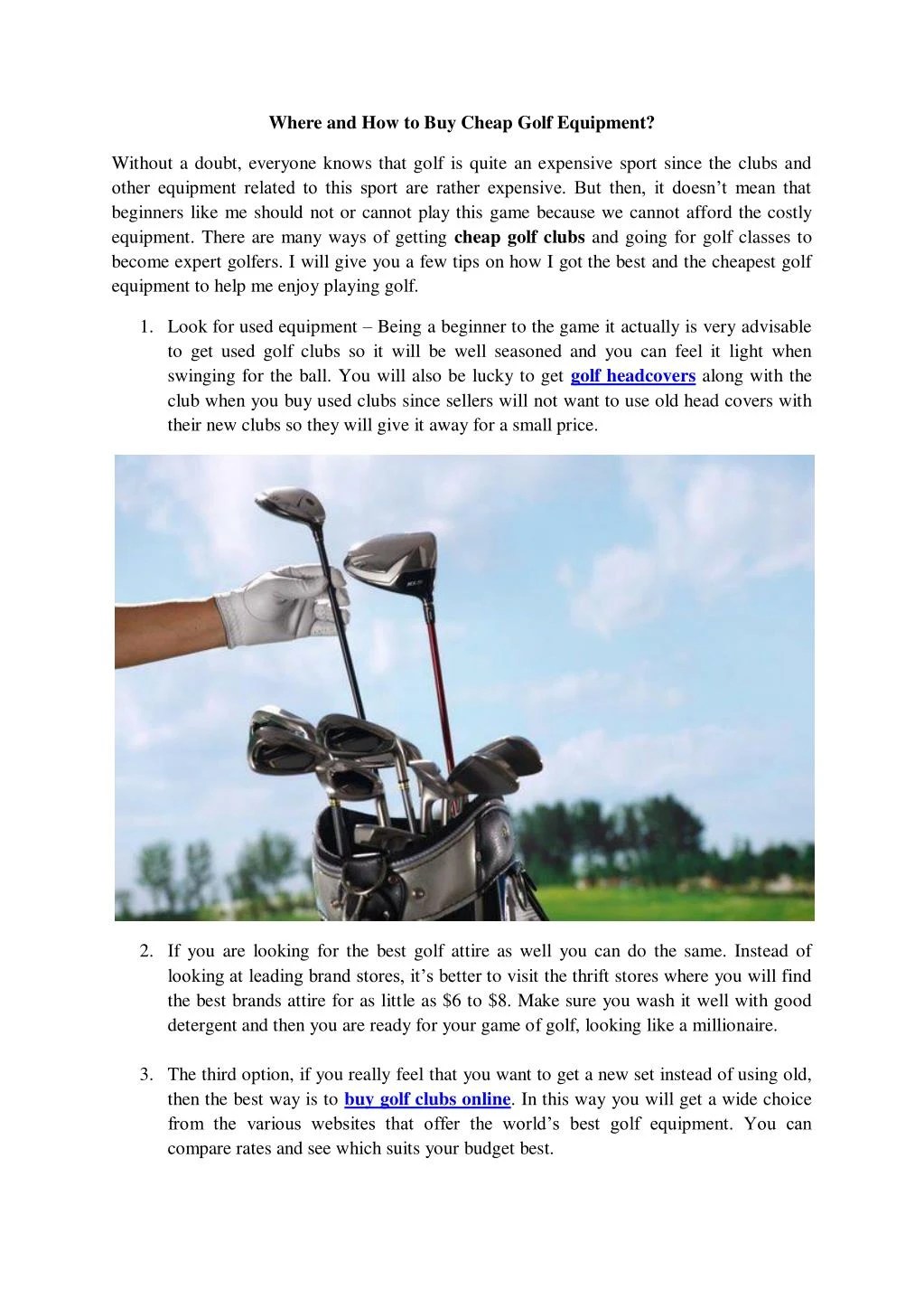 PPT Where and How to Buy Cheap Golf Equipment? PowerPoint