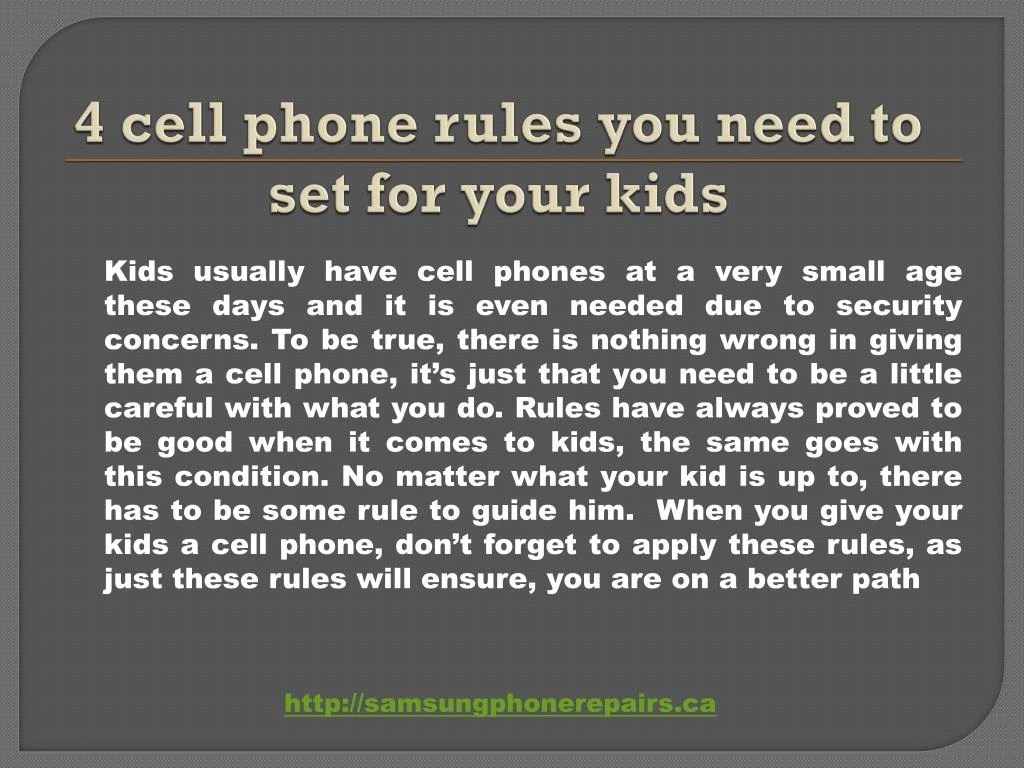 PPT 4 cell phone rules you need to set for your kids PowerPoint