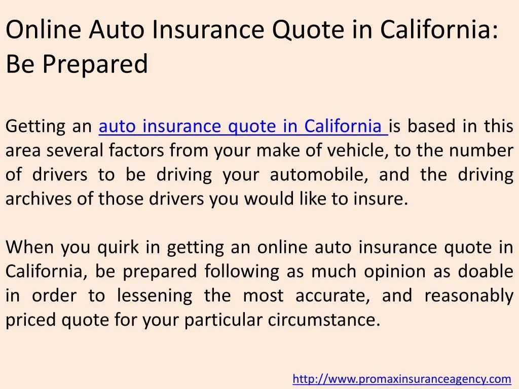 PPT Auto insurance quotes in California PowerPoint Presentation ID