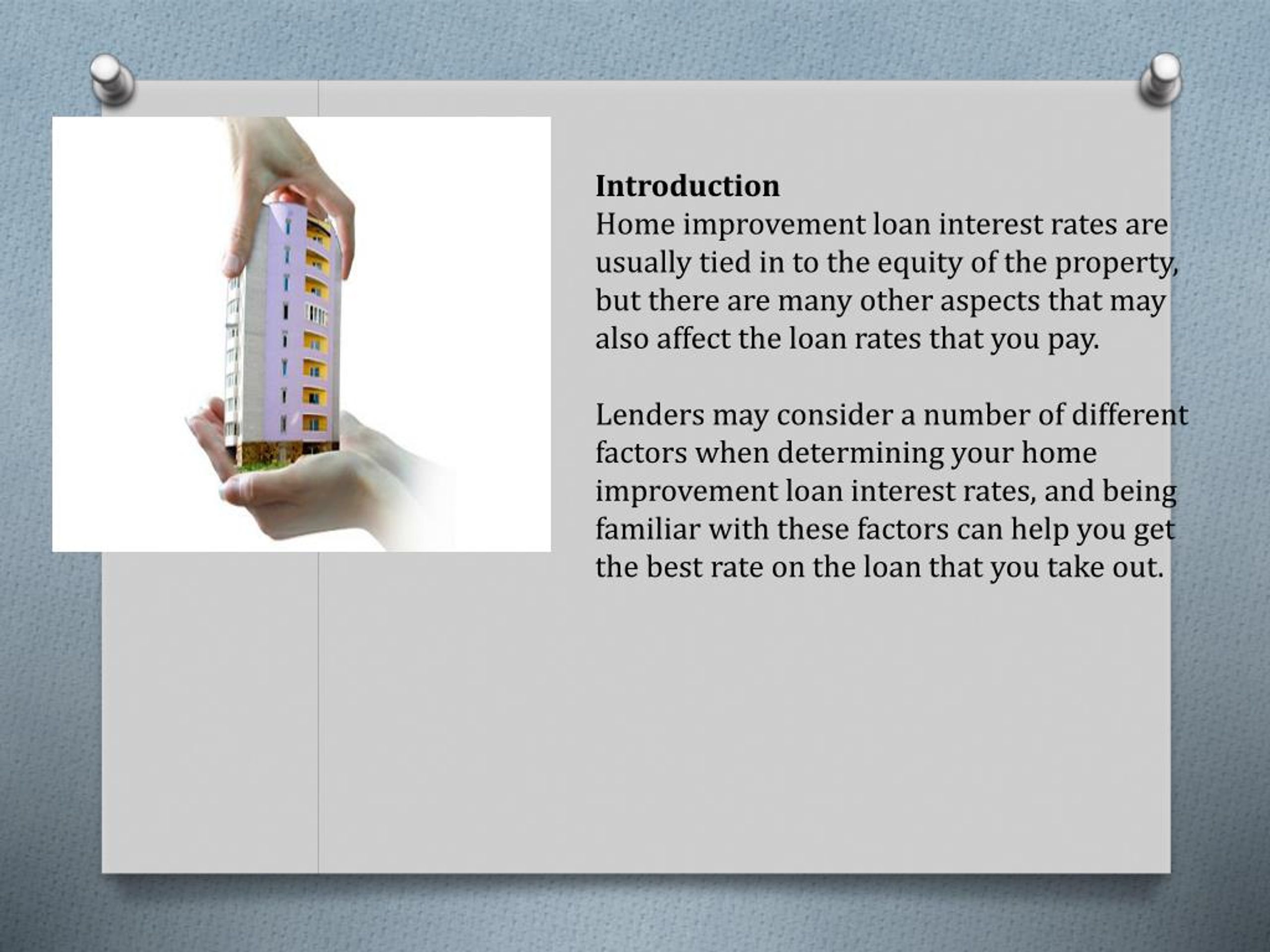 PPT Home Improvement Loan Interest Rates PowerPoint Presentation
