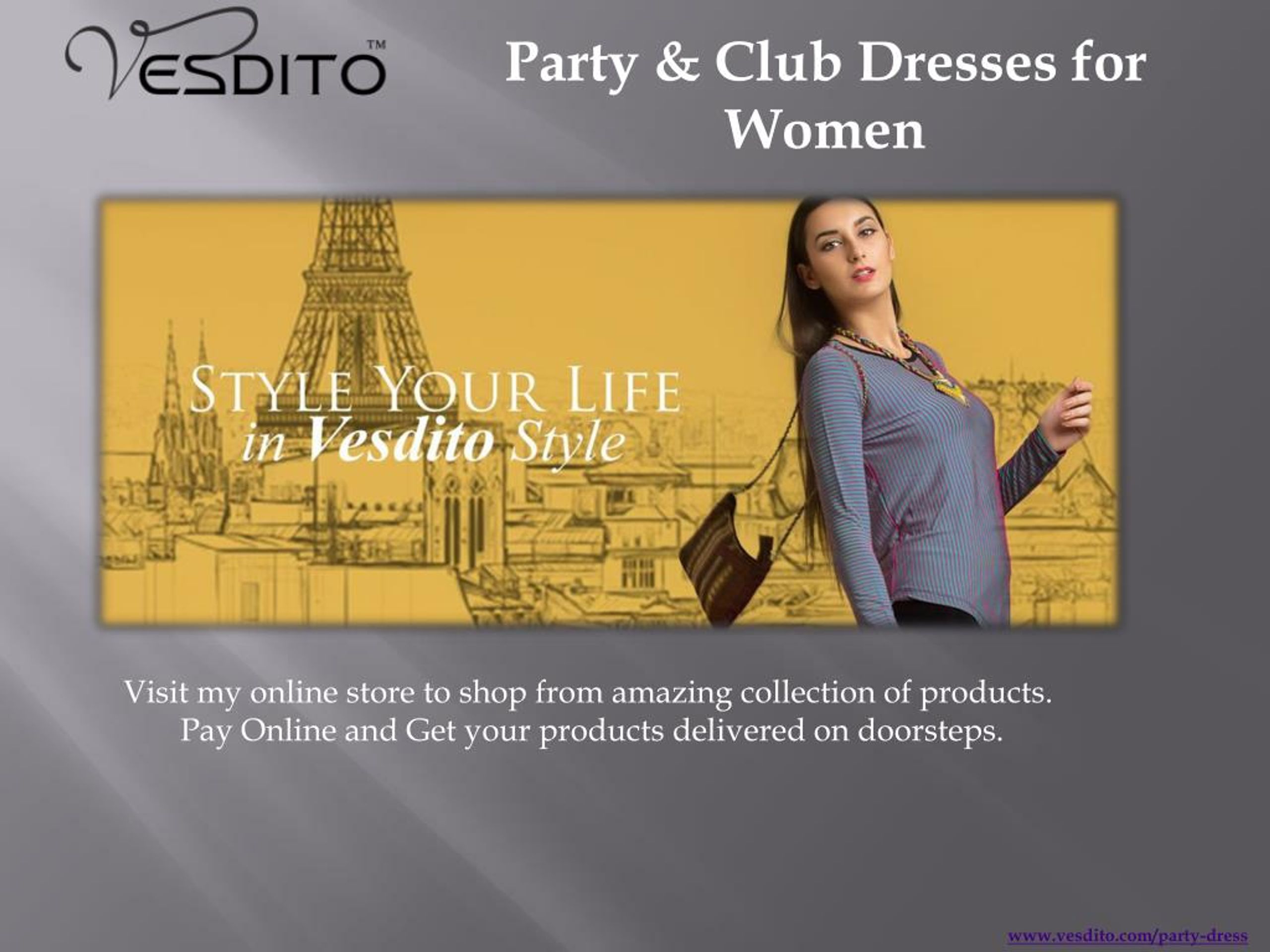 PPT Online Shopping Party Wear Dresses PowerPoint Presentation, free