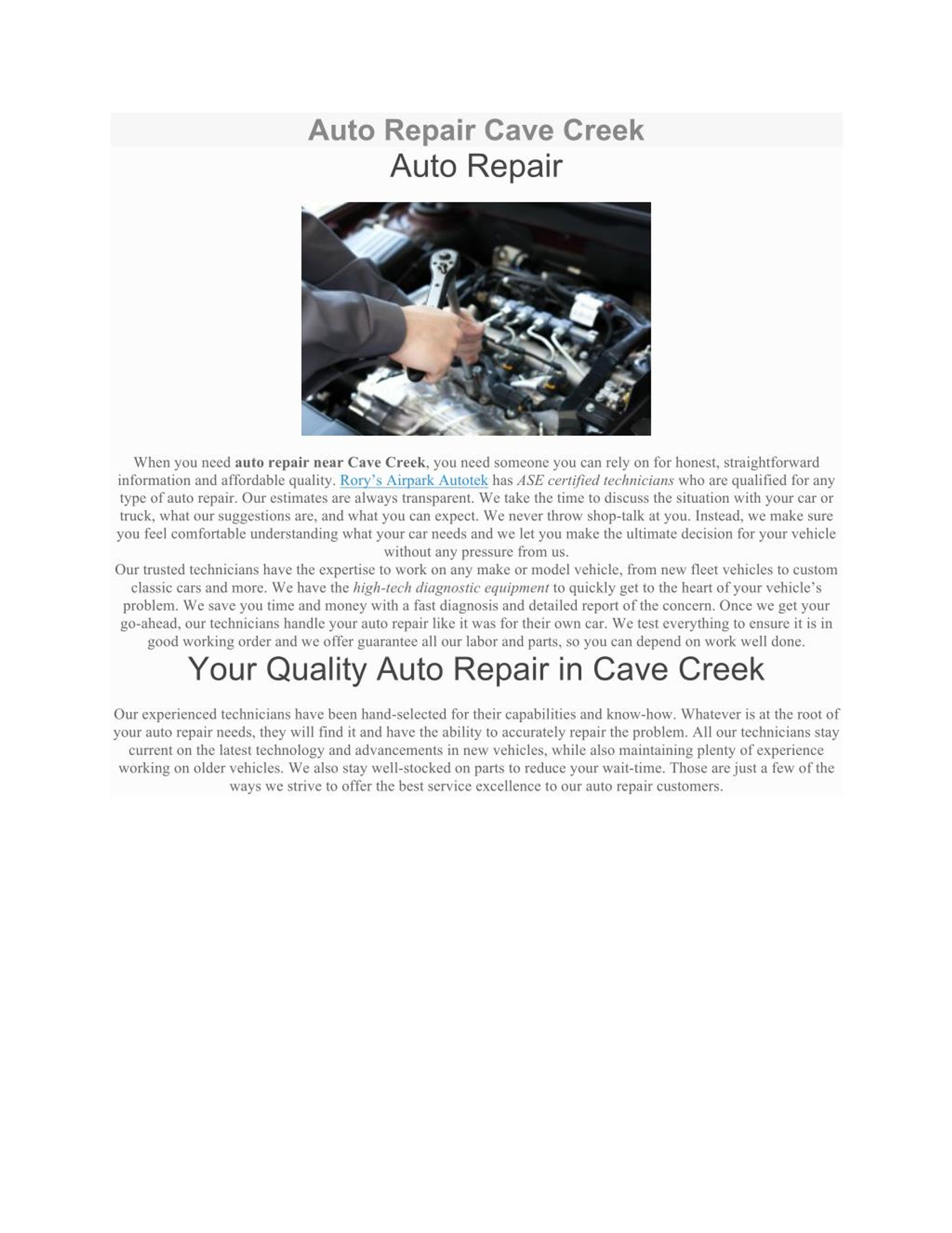 PPT Auto Repair Cave Creek PowerPoint Presentation, free download