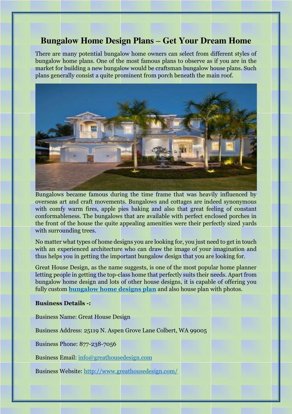 PPT Bungalow Home Design Plans Get Your Dream Home PowerPoint