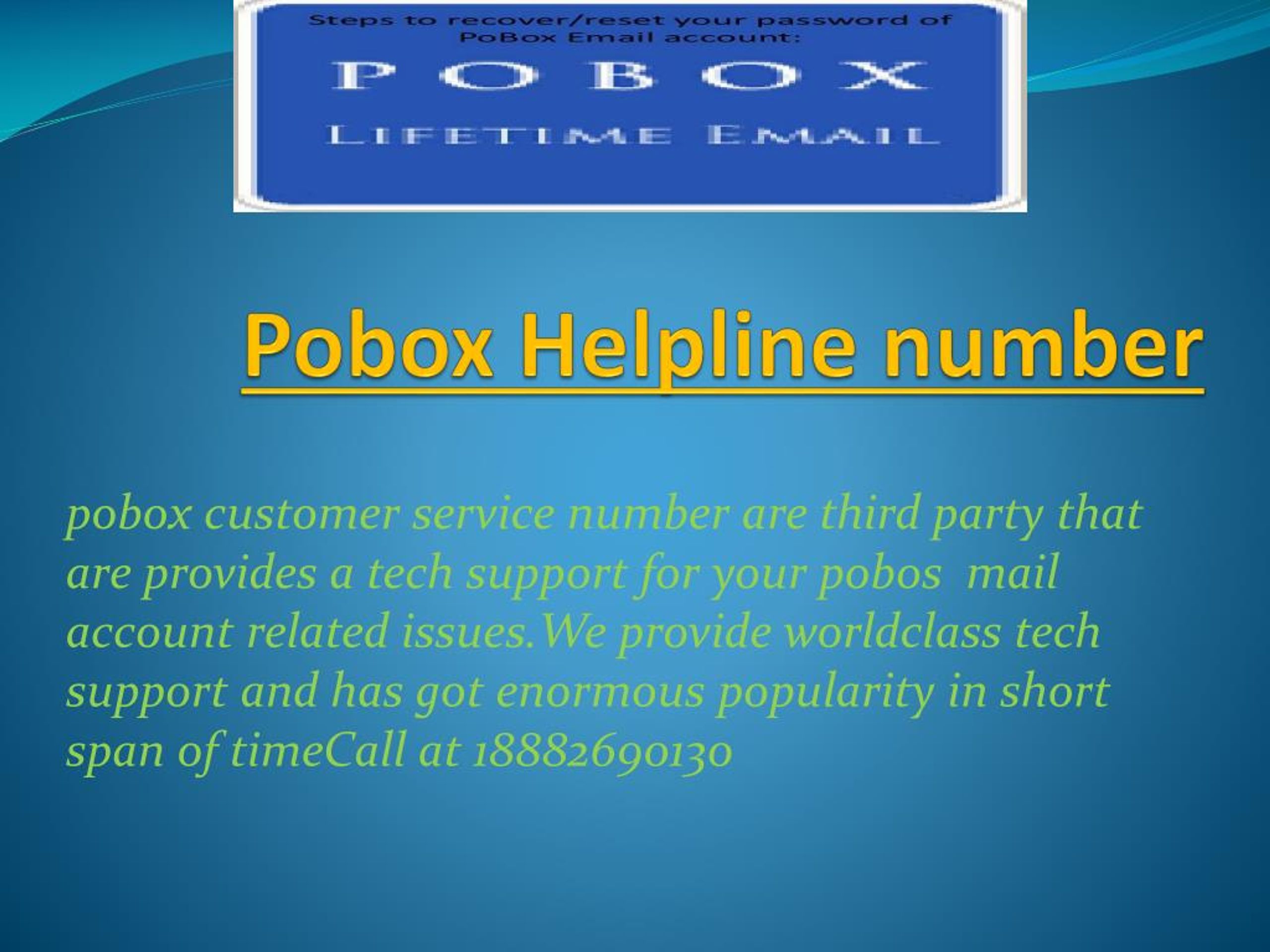 PPT Pobox help desk number PowerPoint Presentation, free download