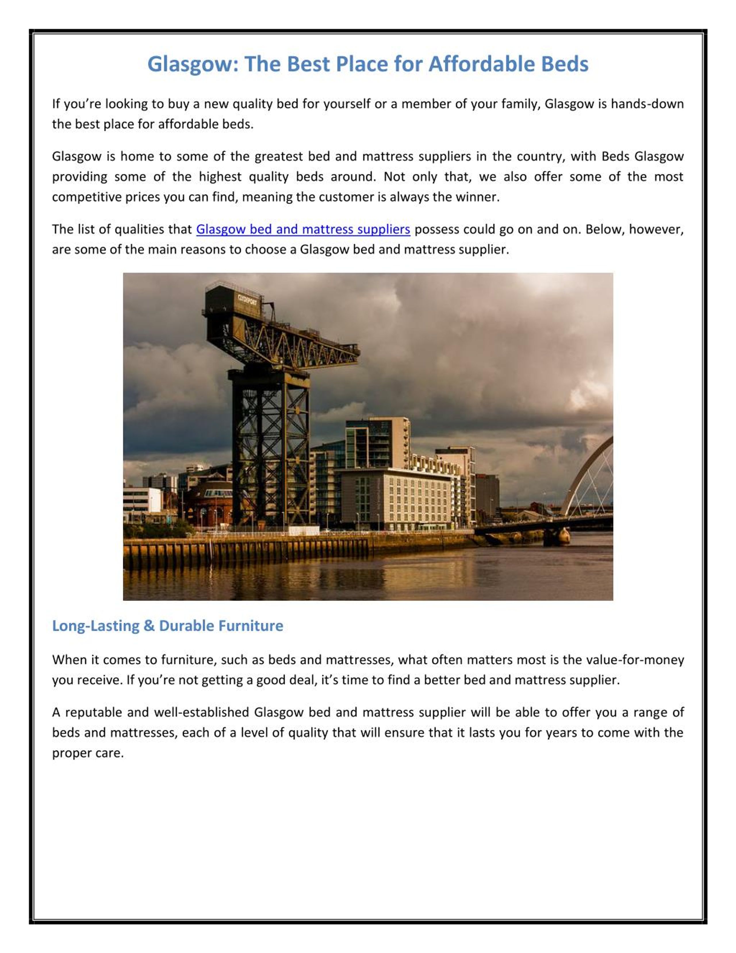 PPT Glasgow The Best Place for Affordable Beds PowerPoint