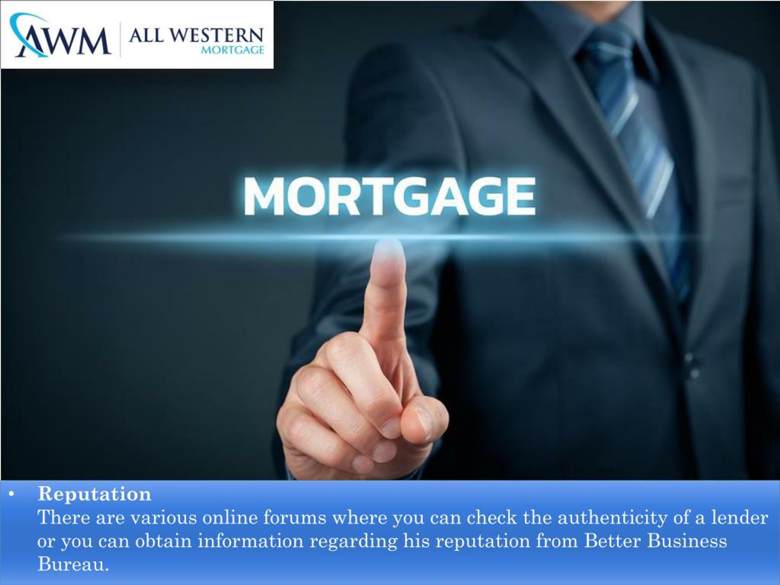 PPT Mortgage Lending Company All Western Mortgage PowerPoint