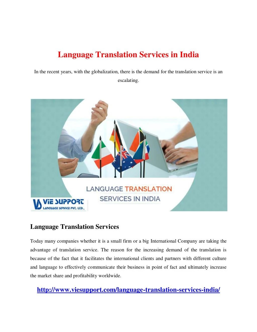PPT Language Translation Services in India PowerPoint Presentation