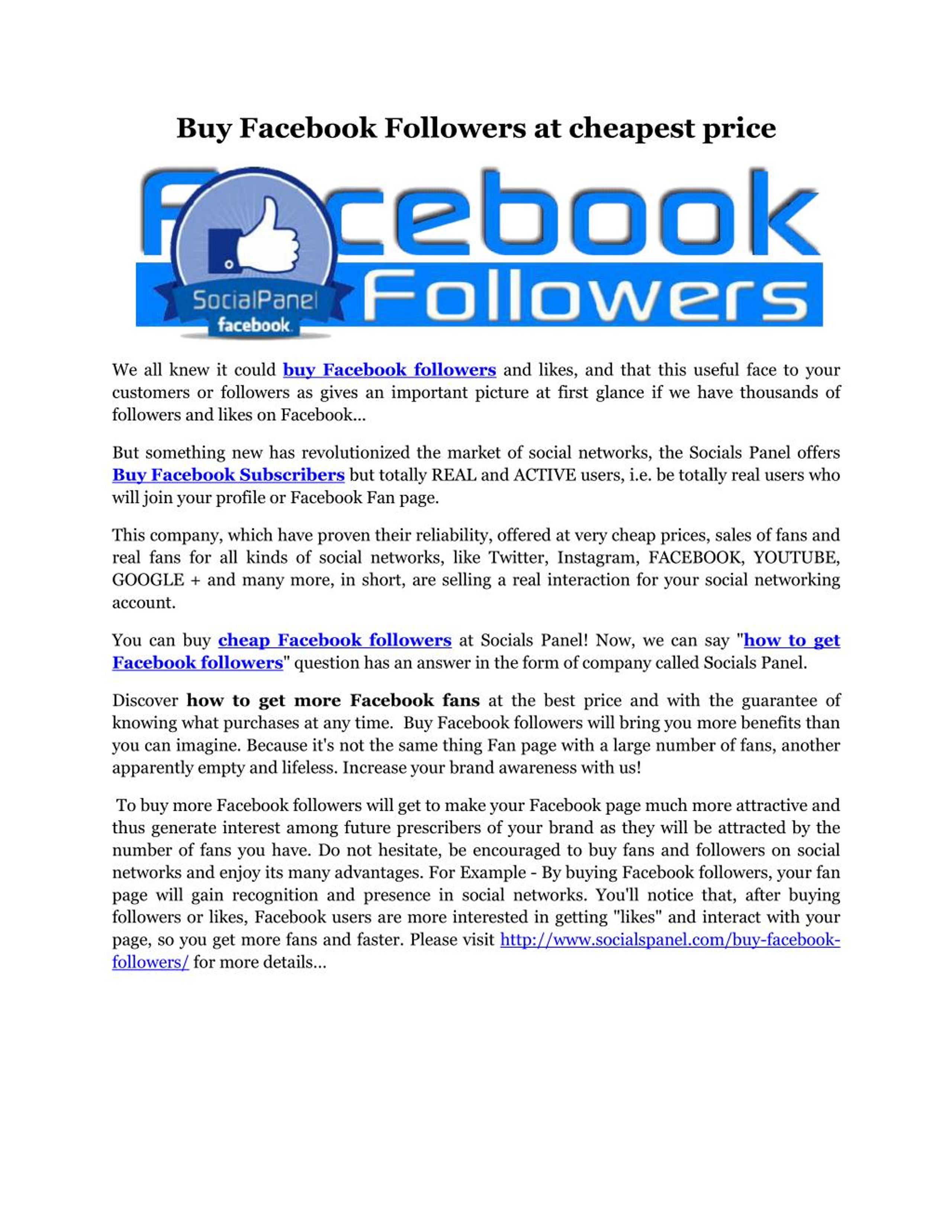 PPT Buy facebook followers at cheapest price PowerPoint Presentation