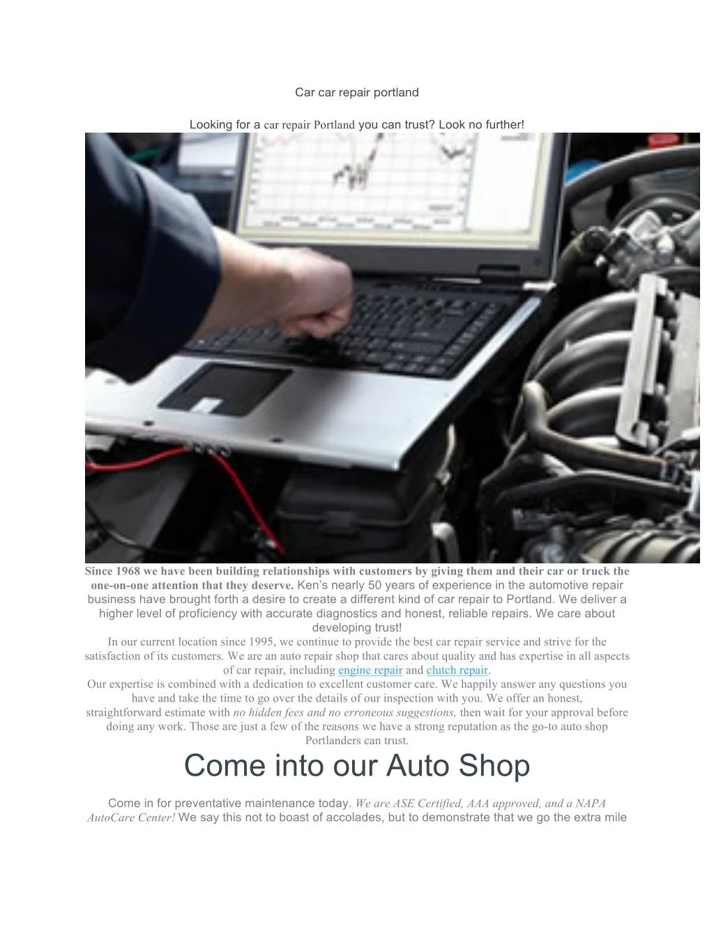 PPT Car repair portland PowerPoint Presentation, free download ID