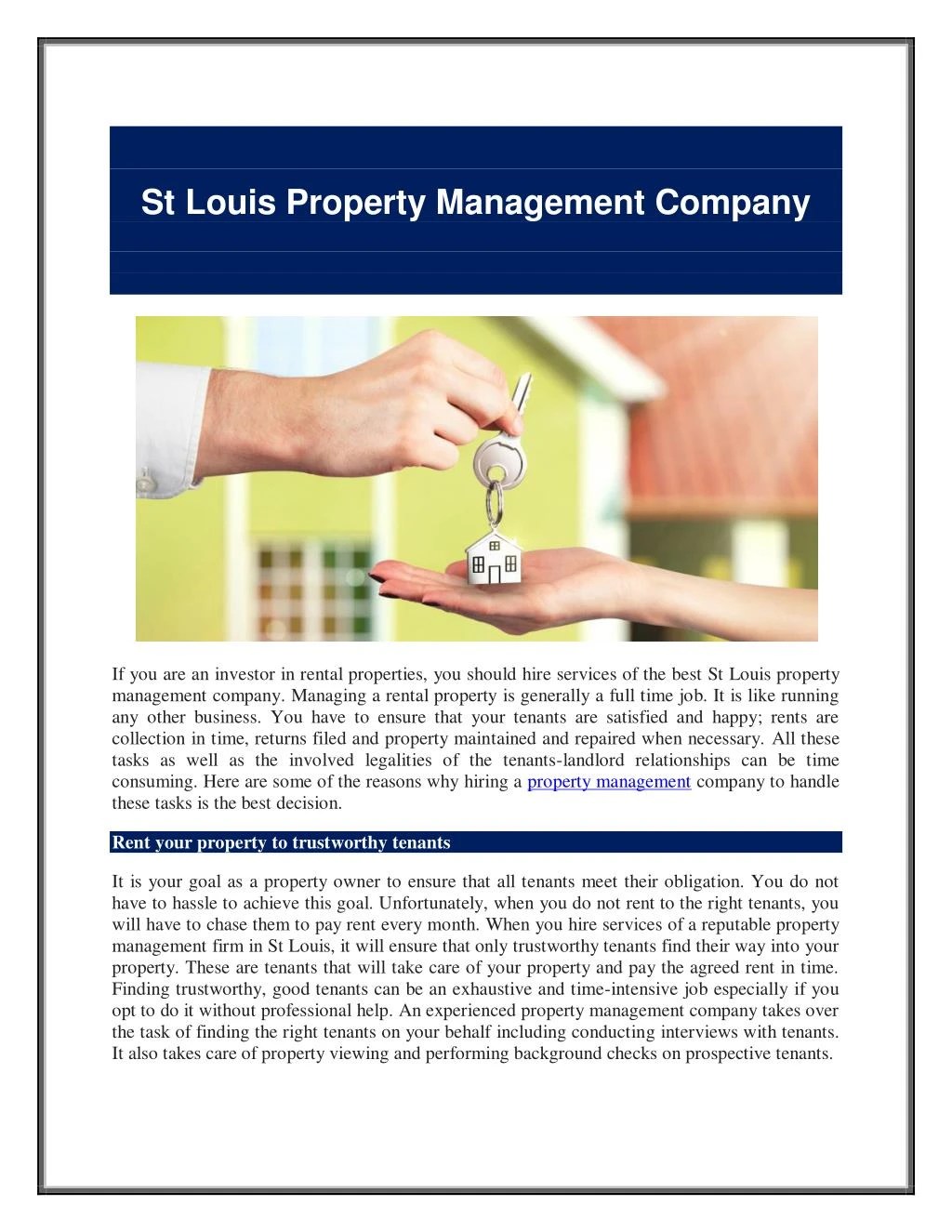 PPT St Louis Property Management Company PowerPoint Presentation, free download ID7415907
