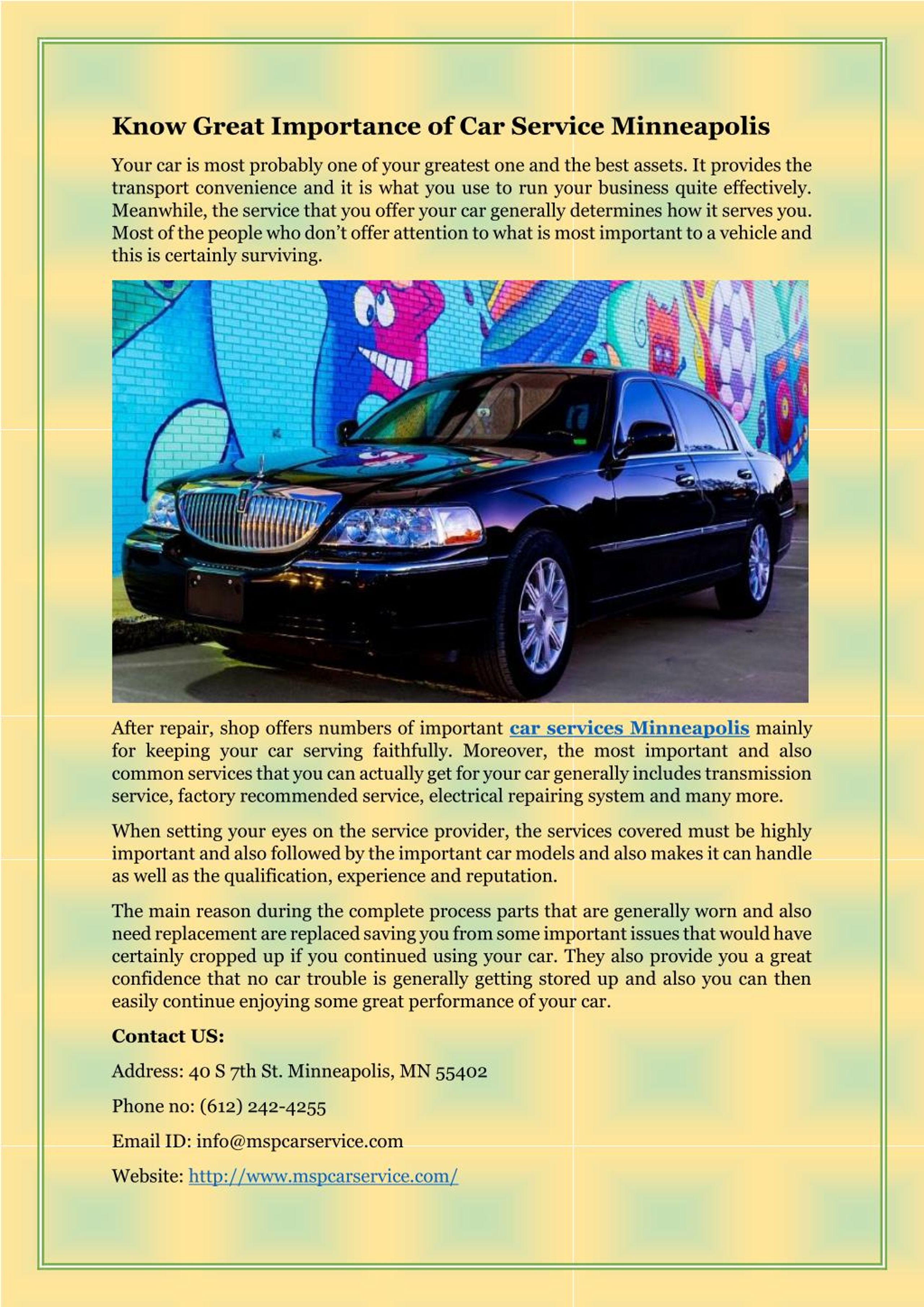 PPT Know Great Importance of Car Service Minneapolis PowerPoint