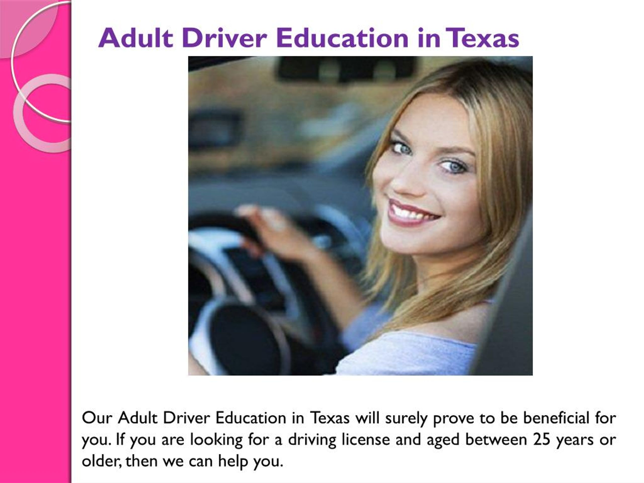 PPT Texas online Adult Drivers Education PowerPoint Presentation