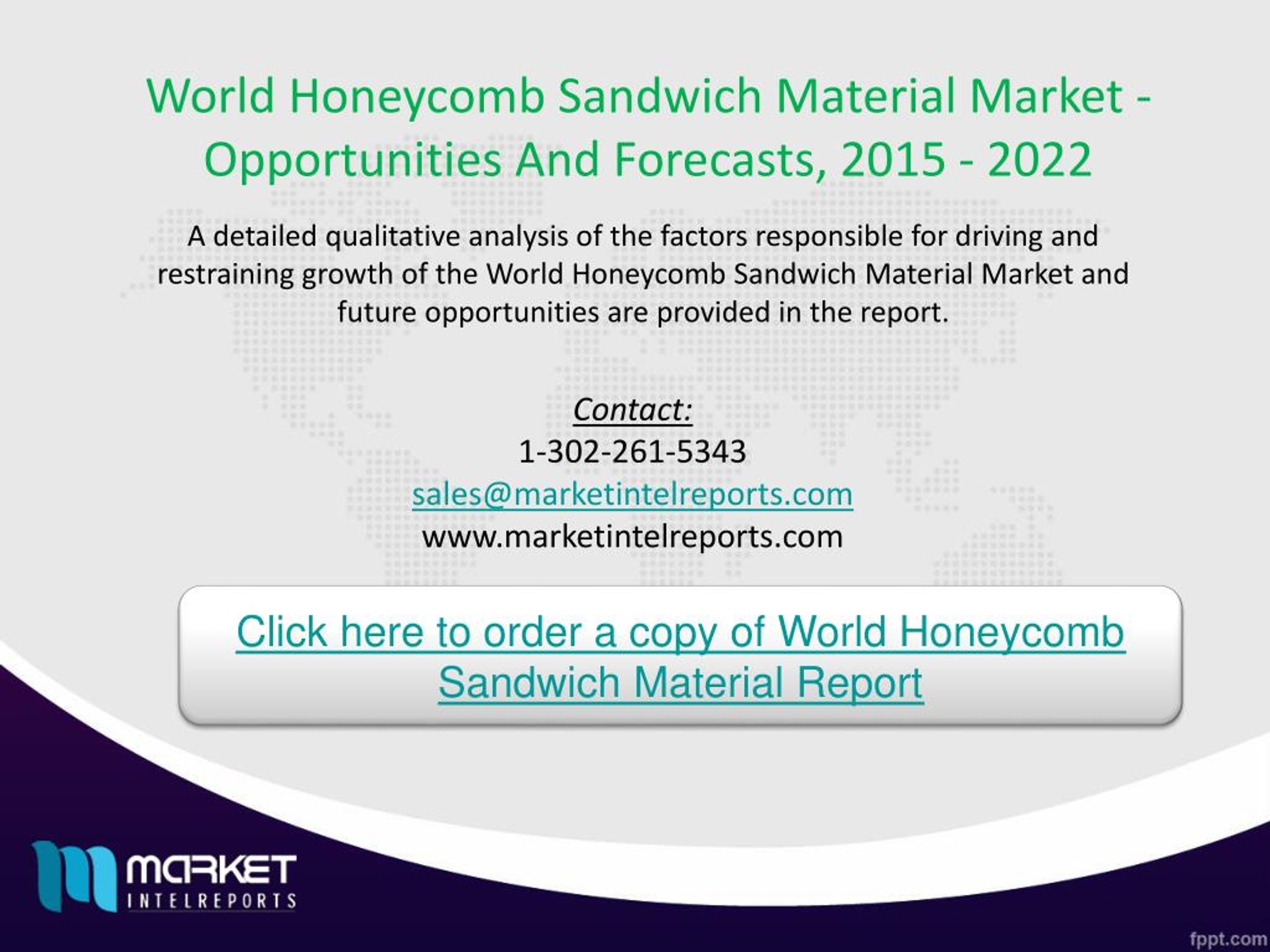 PPT Future Market Trends of World Sandwich Material Market