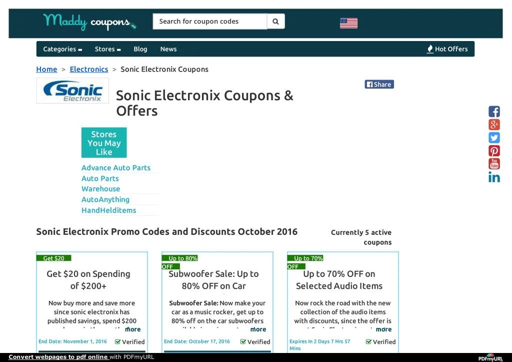 PPT Sonic Electronix Coupons, Coupon Codes, Promo Codes PowerPoint