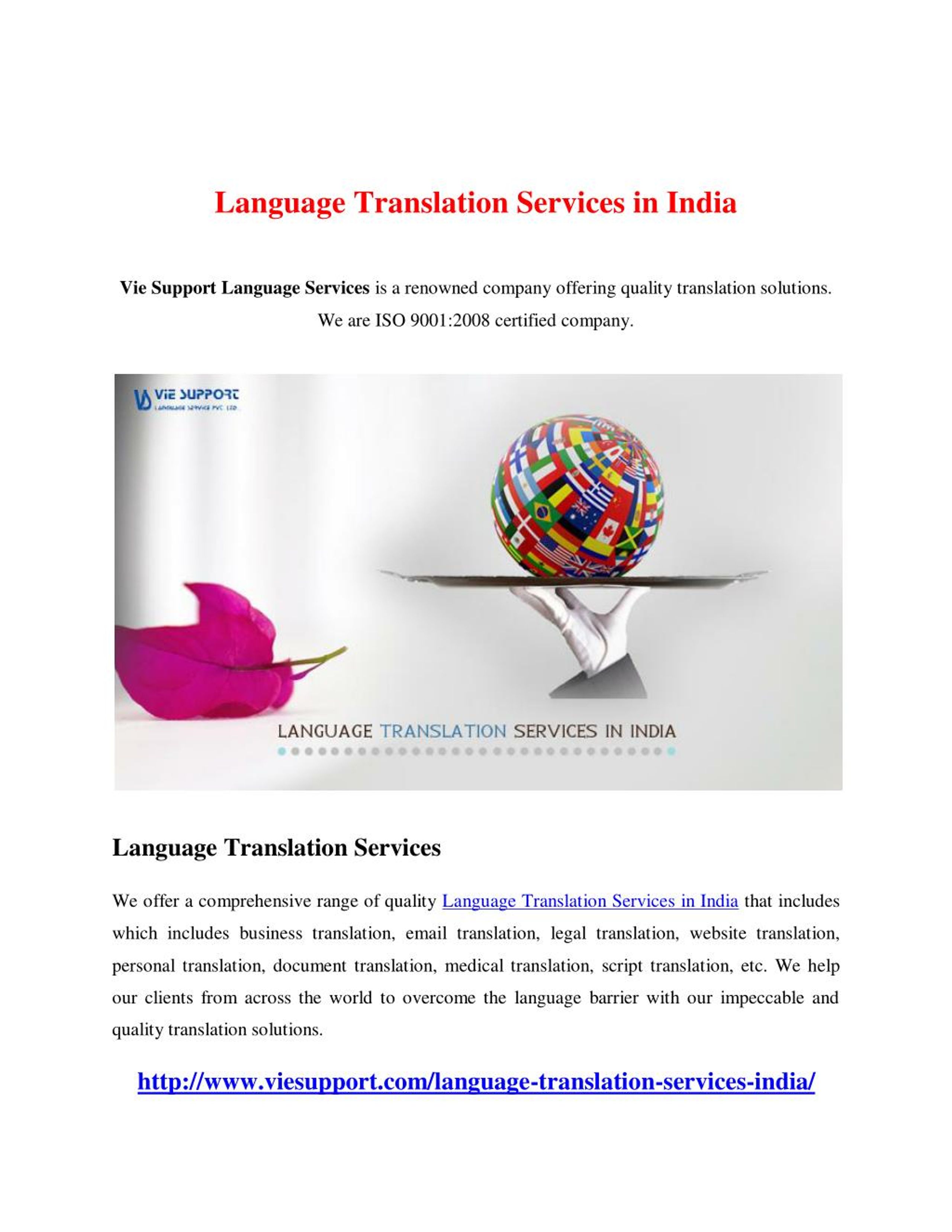 PPT Language Translation Services in India PowerPoint Presentation
