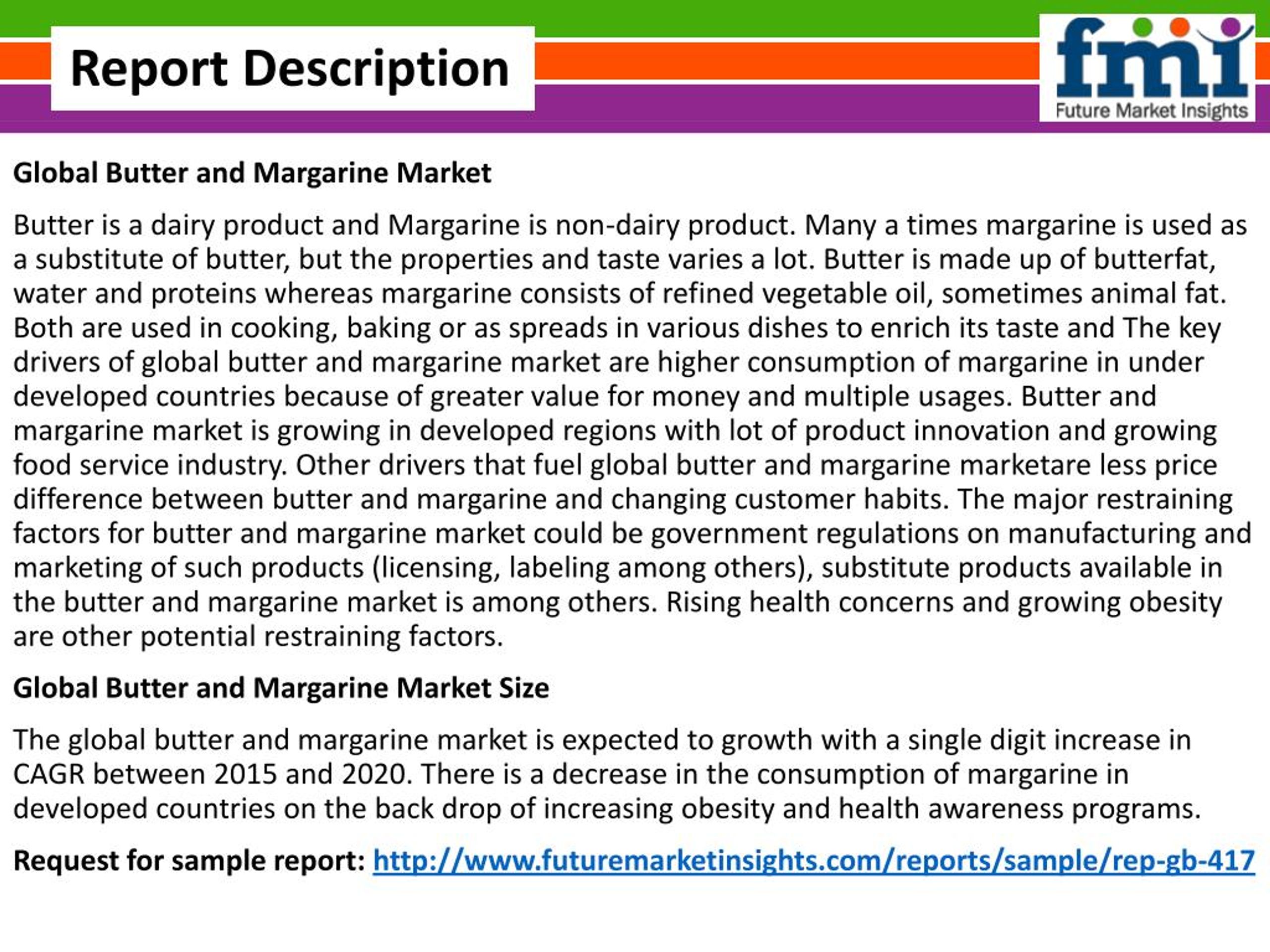 PPT Butter and Margarine Market Revenue and Value Chain 20152025