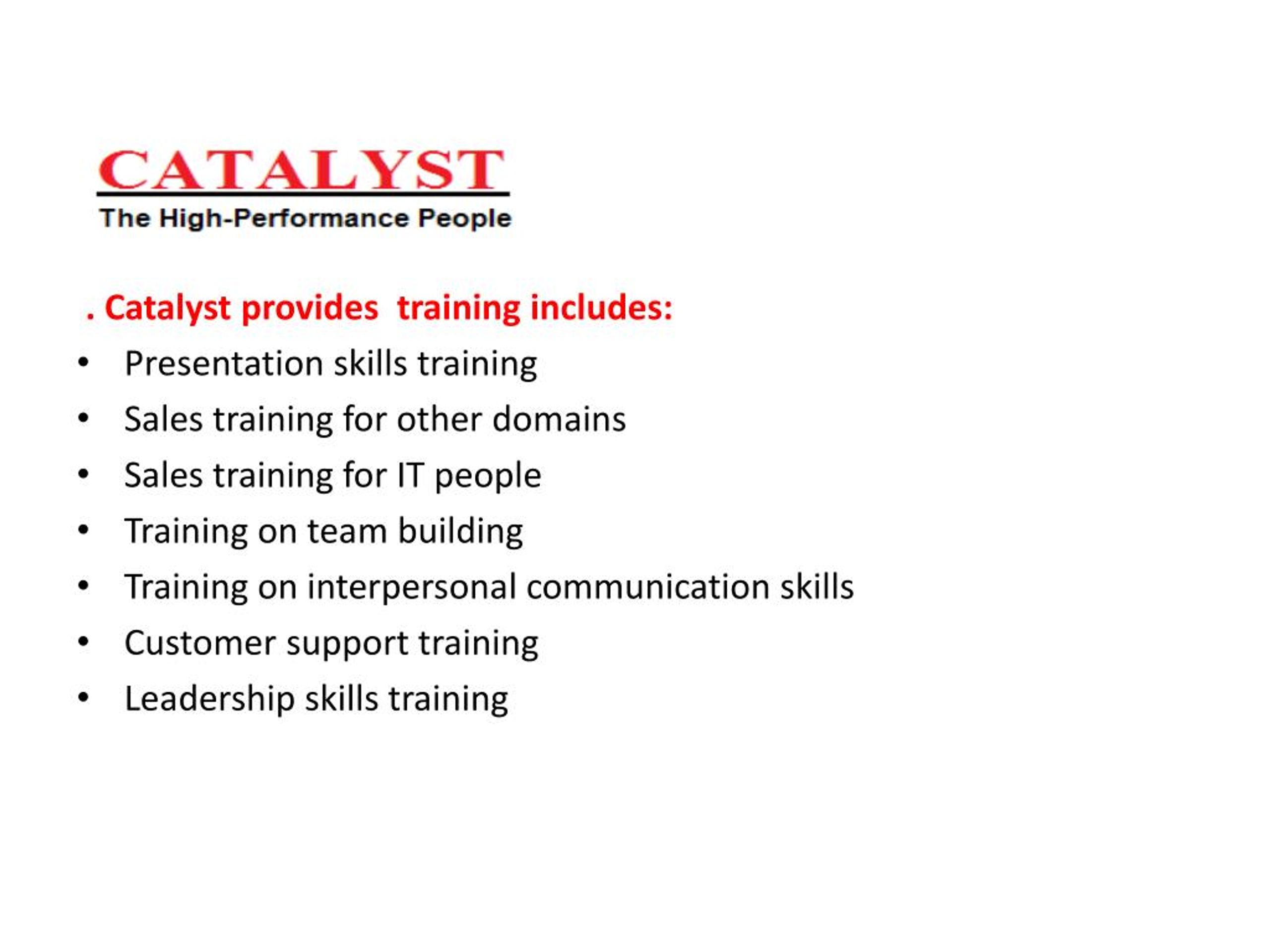PPT Catalyst Training Services PowerPoint Presentation, free download