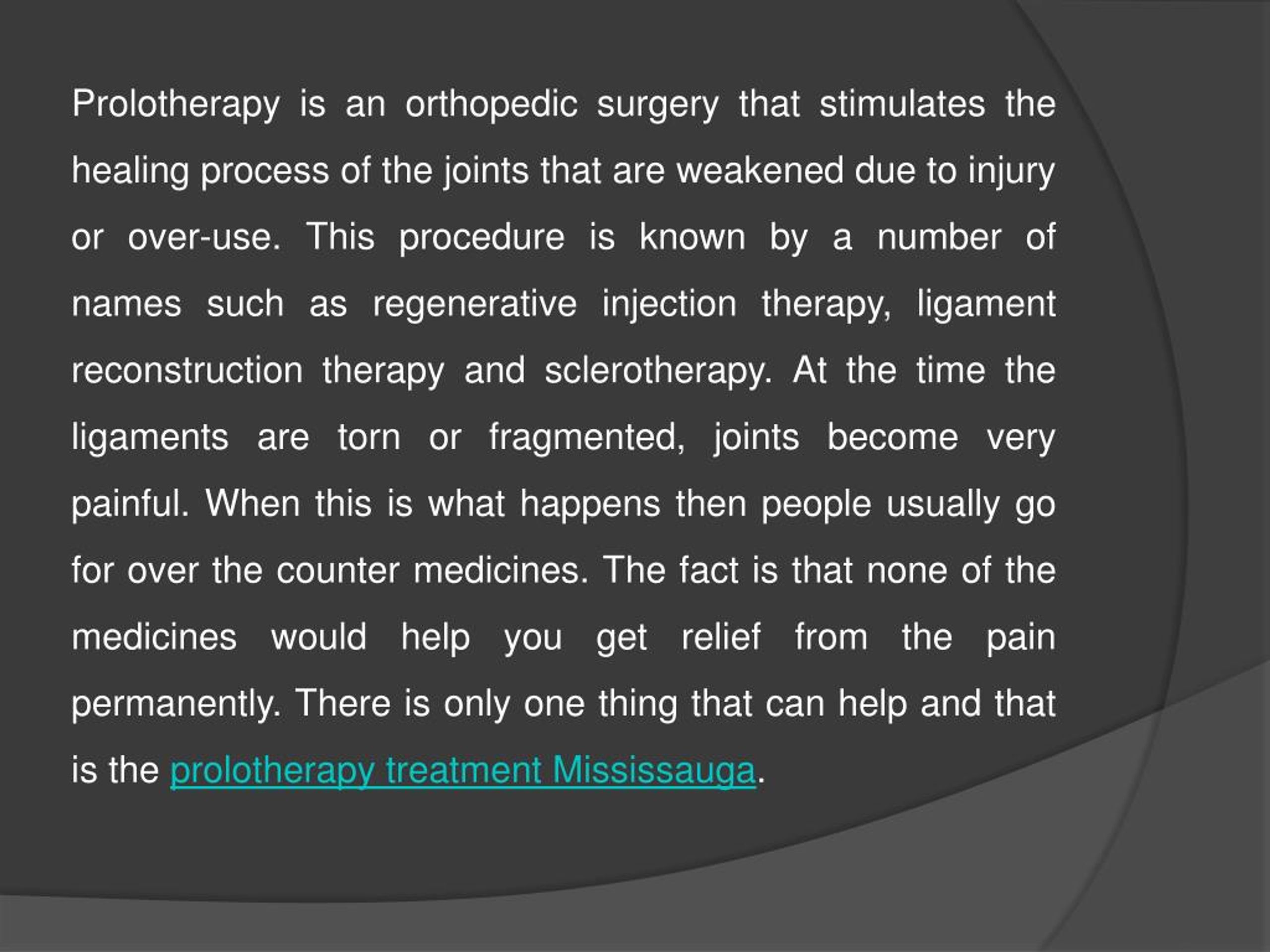 PPT All You Need To Know About Prolotherapy Treatments In Mississauga