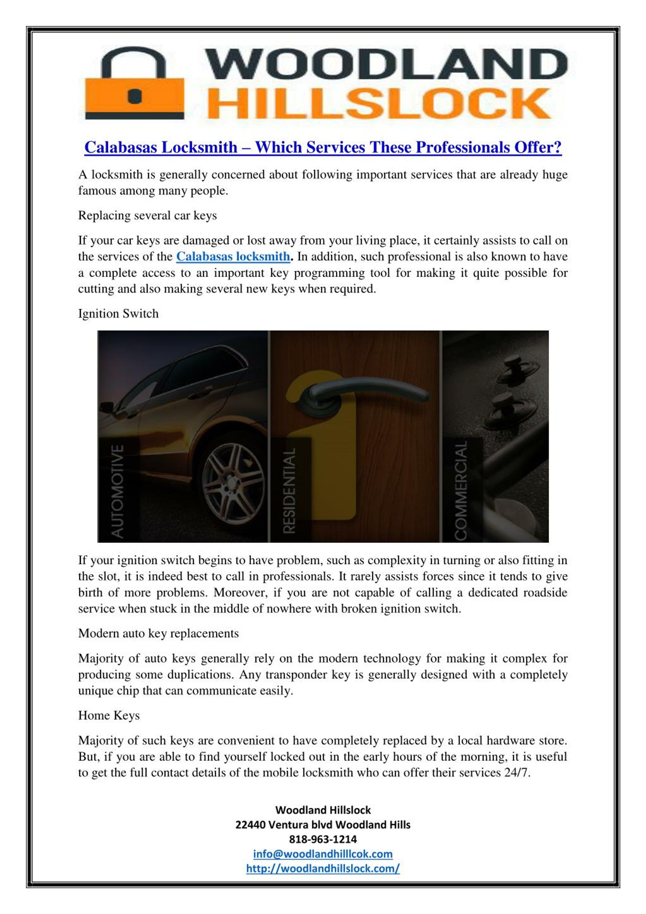 PPT Calabasas locksmith Which services these professionals offer? PowerPoint Presentation