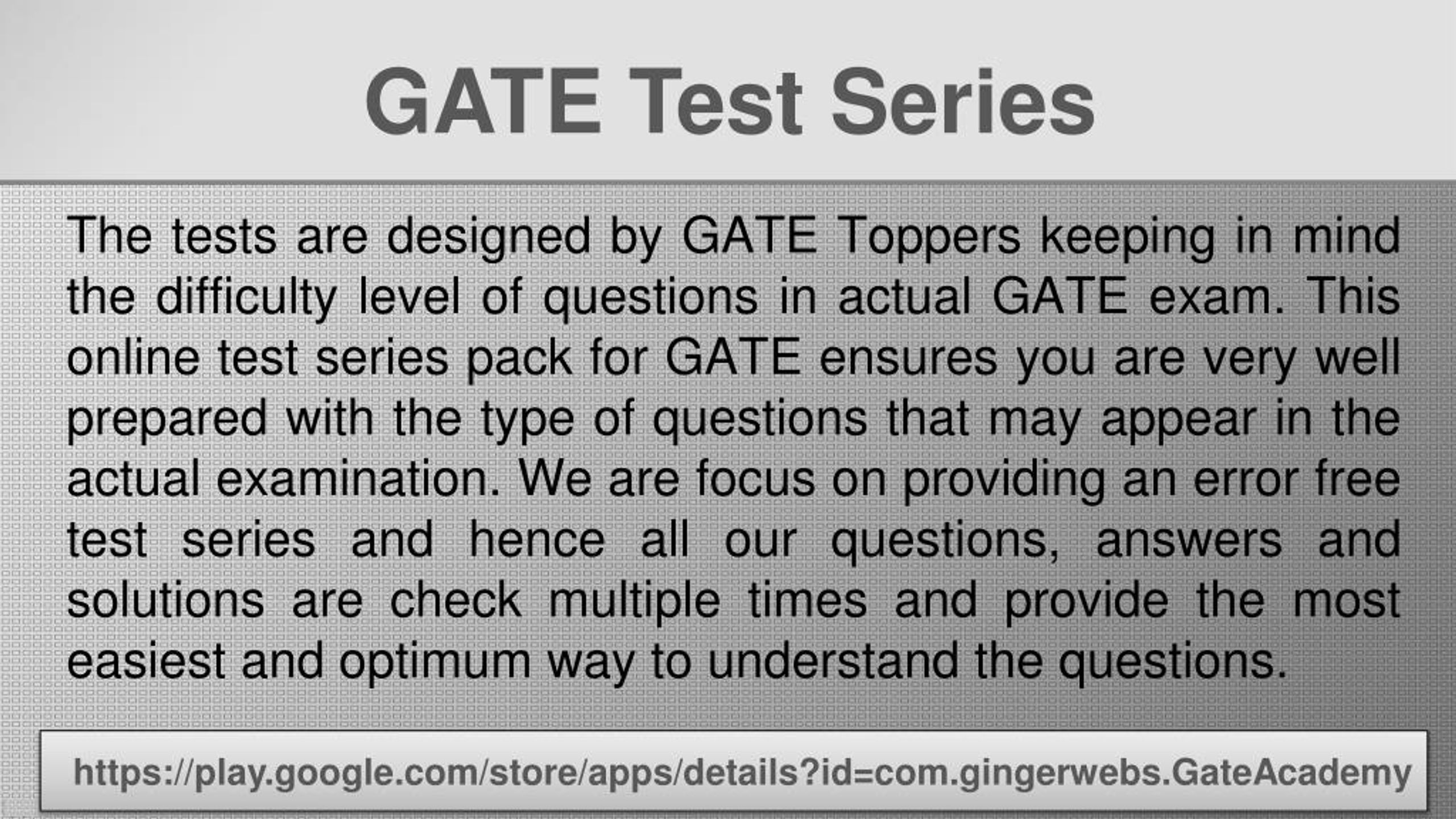 PPT GATE Test Series Preparation App PowerPoint Presentation, free download ID7426616