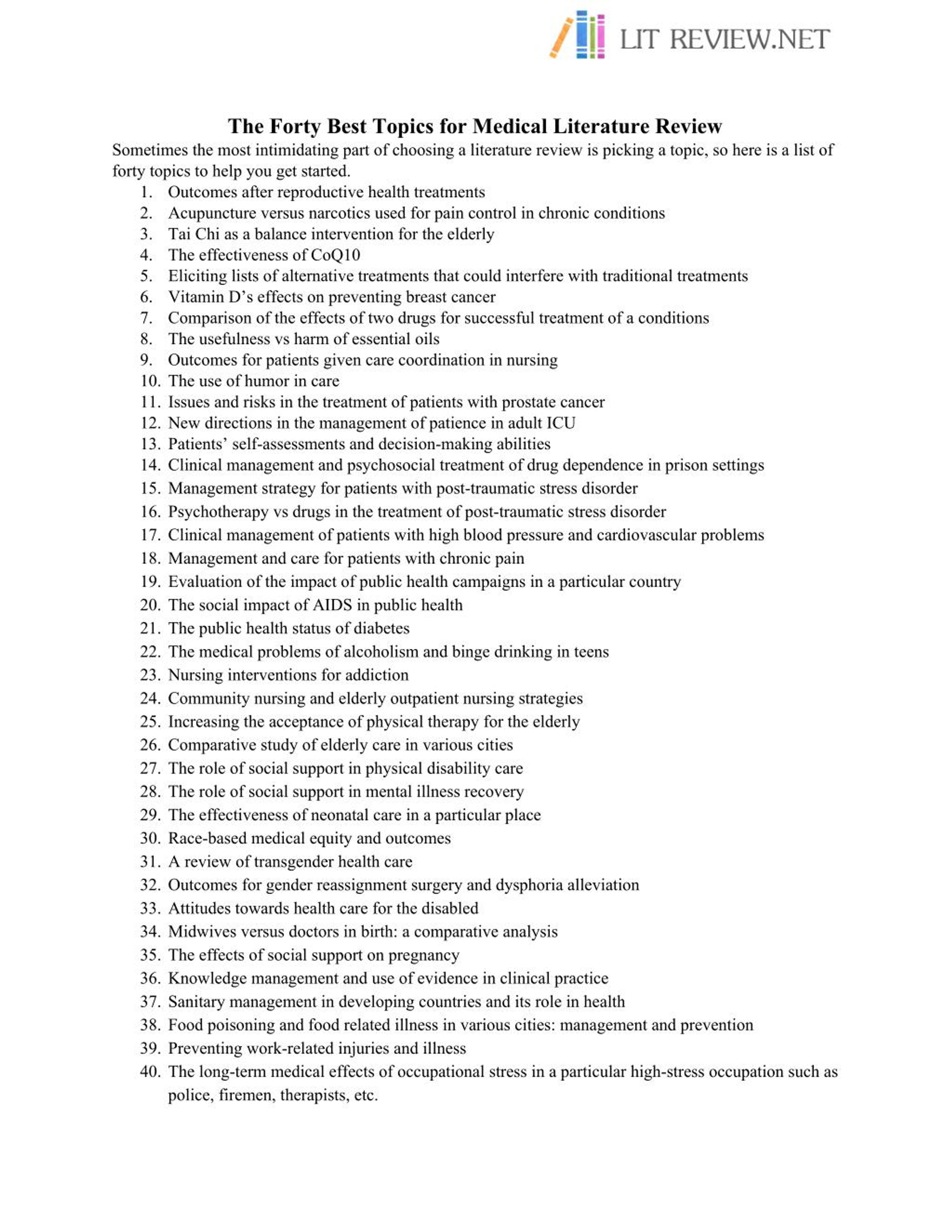 PPT Medical Literature Review PowerPoint Presentation, free download