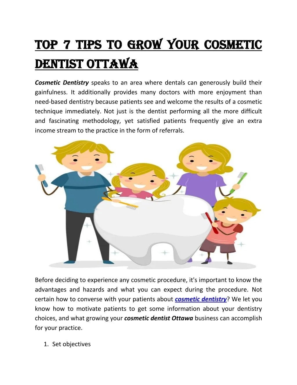 PPT Top 7 Tips To Grow Your cosmetic dentist Ottawa PowerPoint