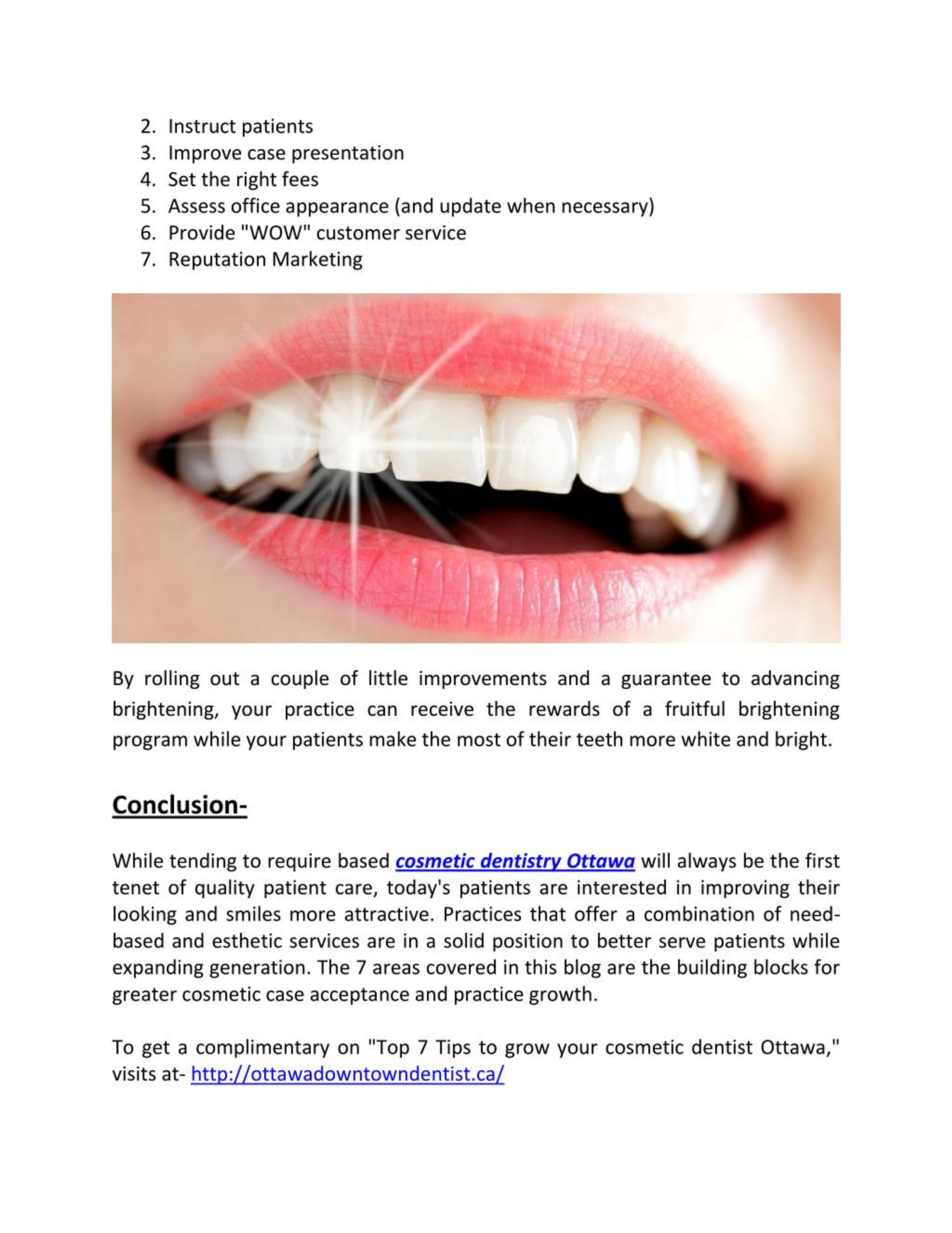 PPT Top 7 Tips To Grow Your cosmetic dentist Ottawa PowerPoint
