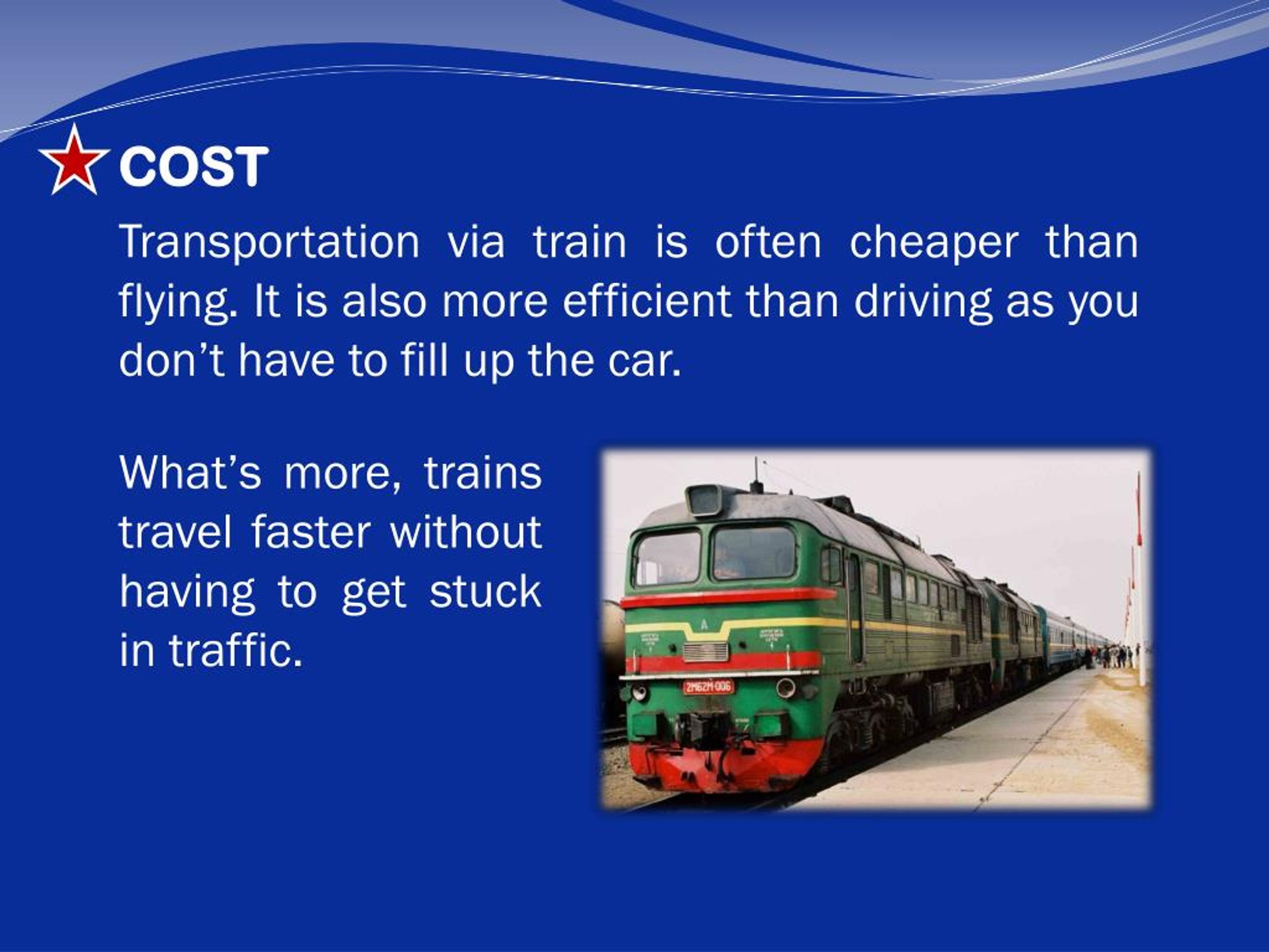 PPT 8 Advantages of Travelling by Train PowerPoint Presentation, free