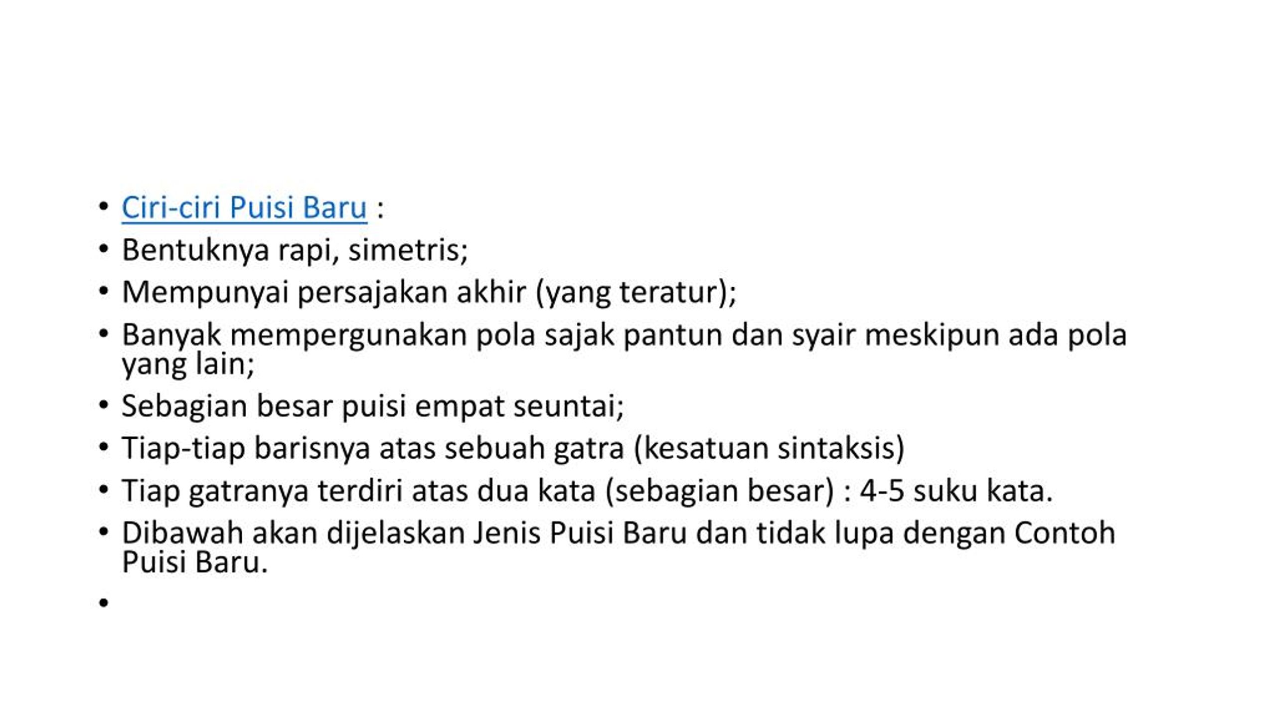 Jenis Puisi Baru Dilihat Dari Bentuknya KT Puisi
