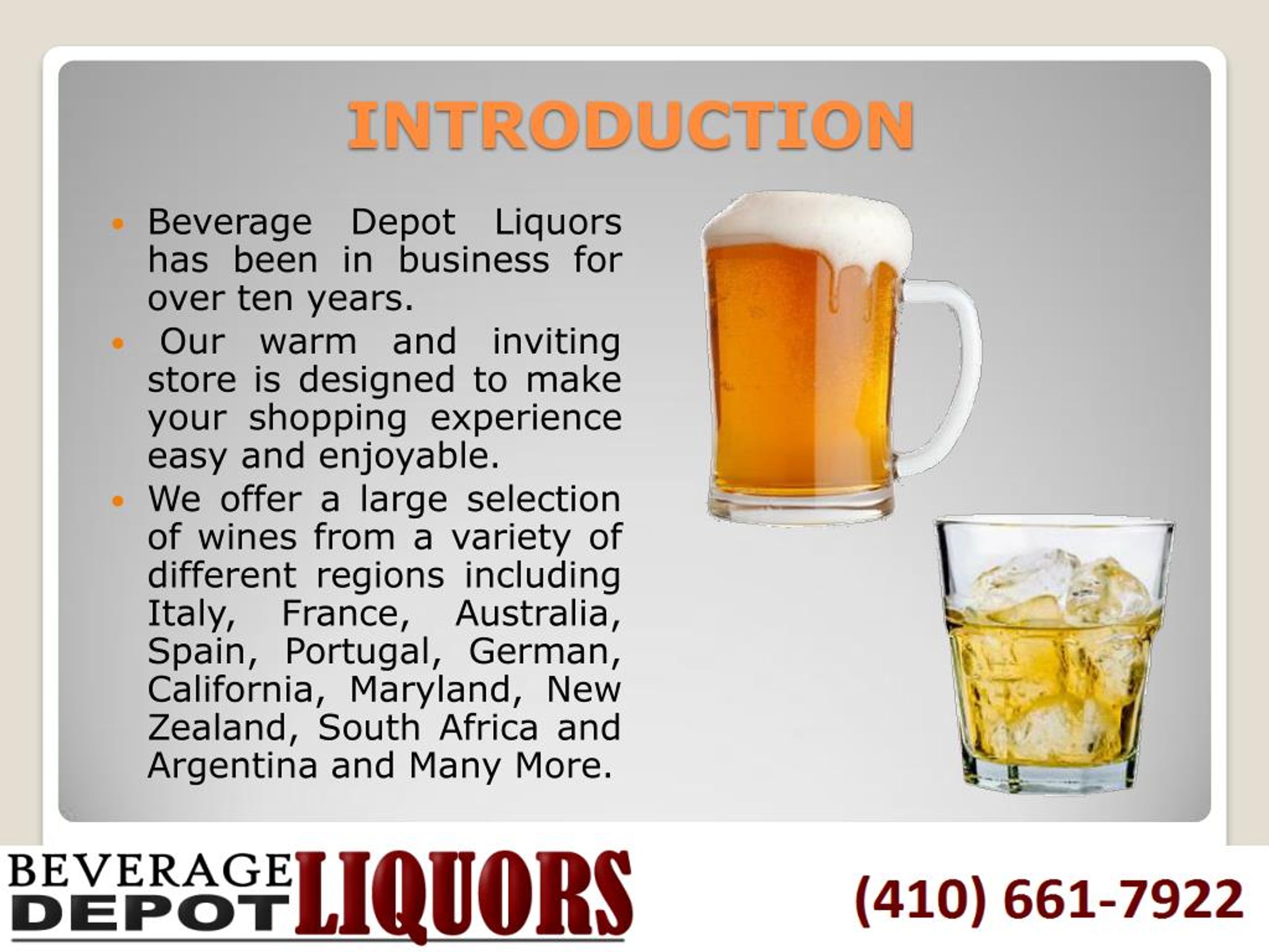 PPT Beverage Depot Liquors PowerPoint Presentation, free download