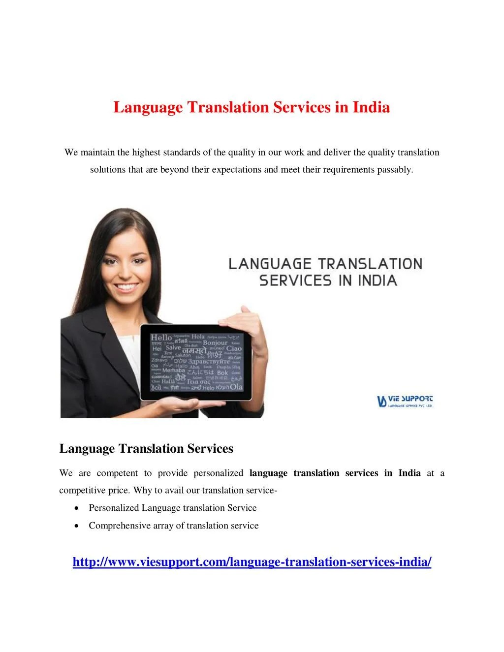 PPT Language Translation Services in India PowerPoint Presentation