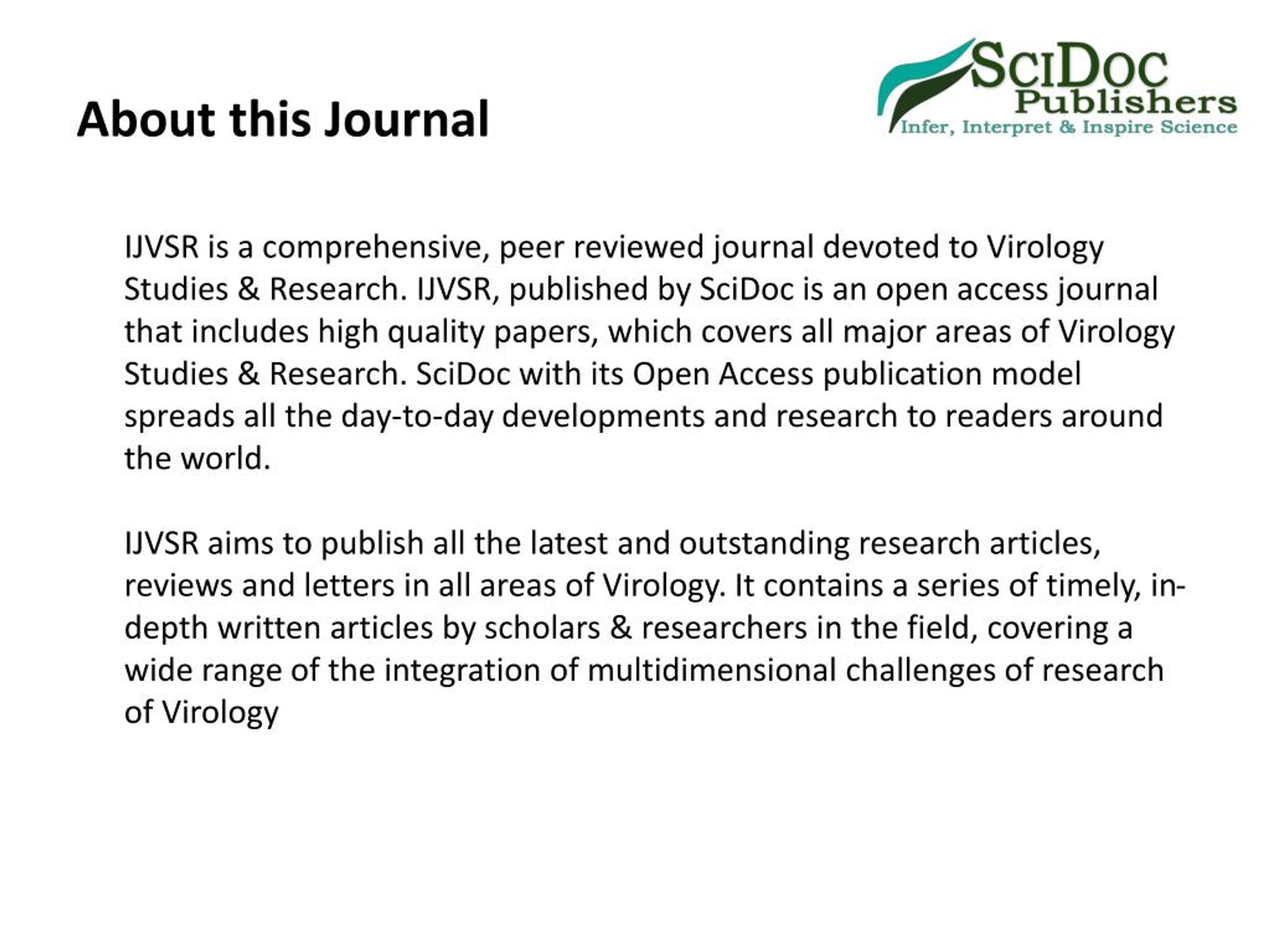 PPT International Journal of Virology Studies & Research ISSN2330