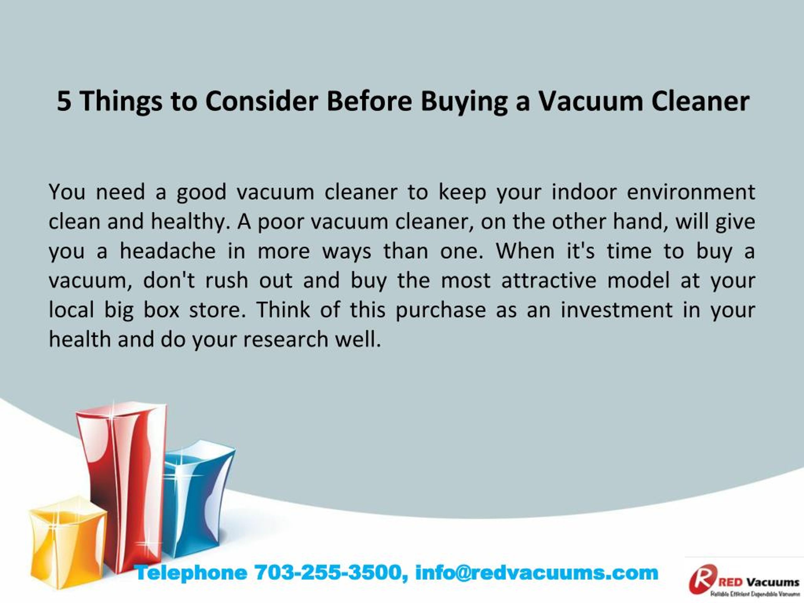 PPT 5 Things To Consider Before Buying A Vacuum Cleaner PowerPoint Presentation ID7434044