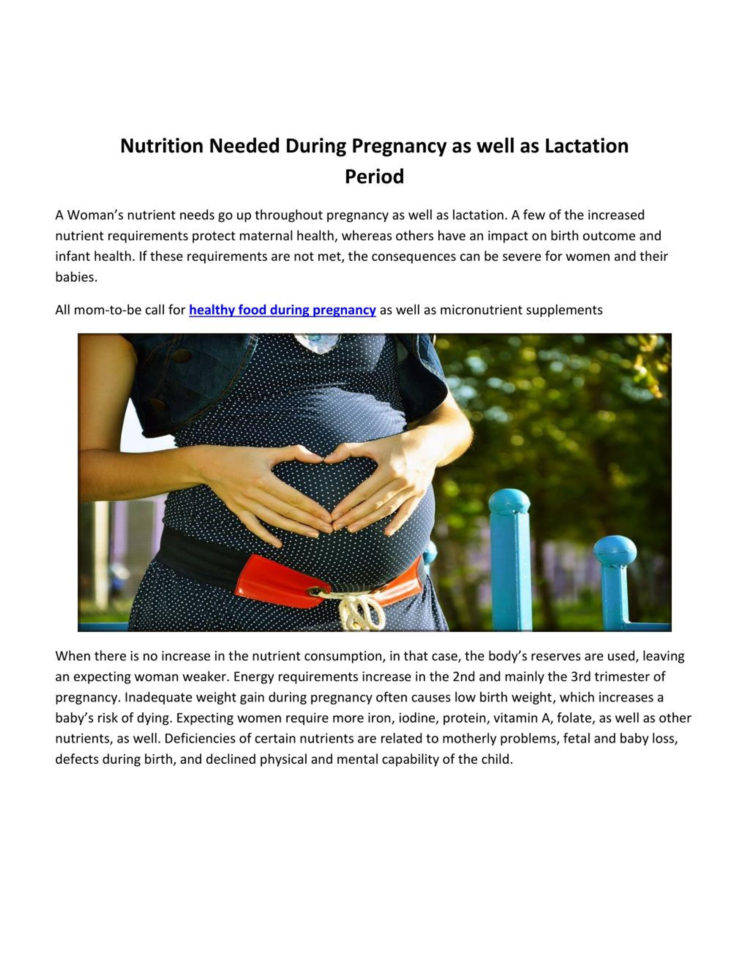 PPT Nutrition Needed During Pregnancy as well as Lactation Period