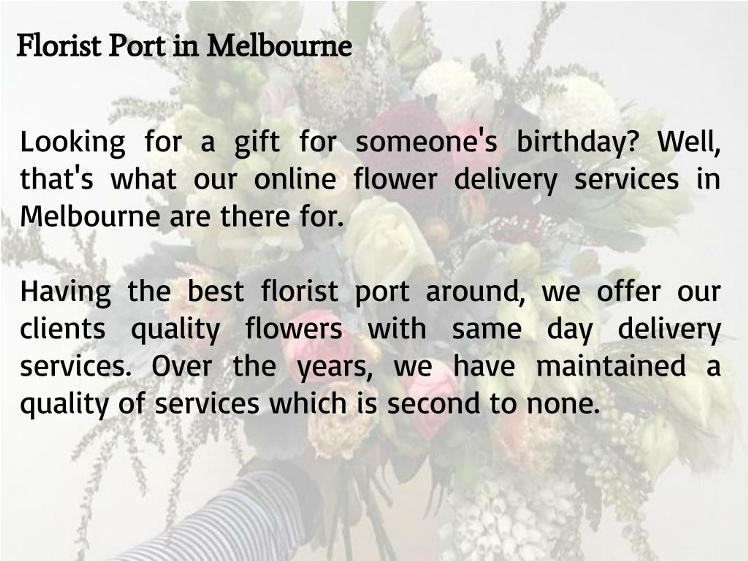PPT Get Fresh Flower from Best Florist Port in Melbourne PowerPoint