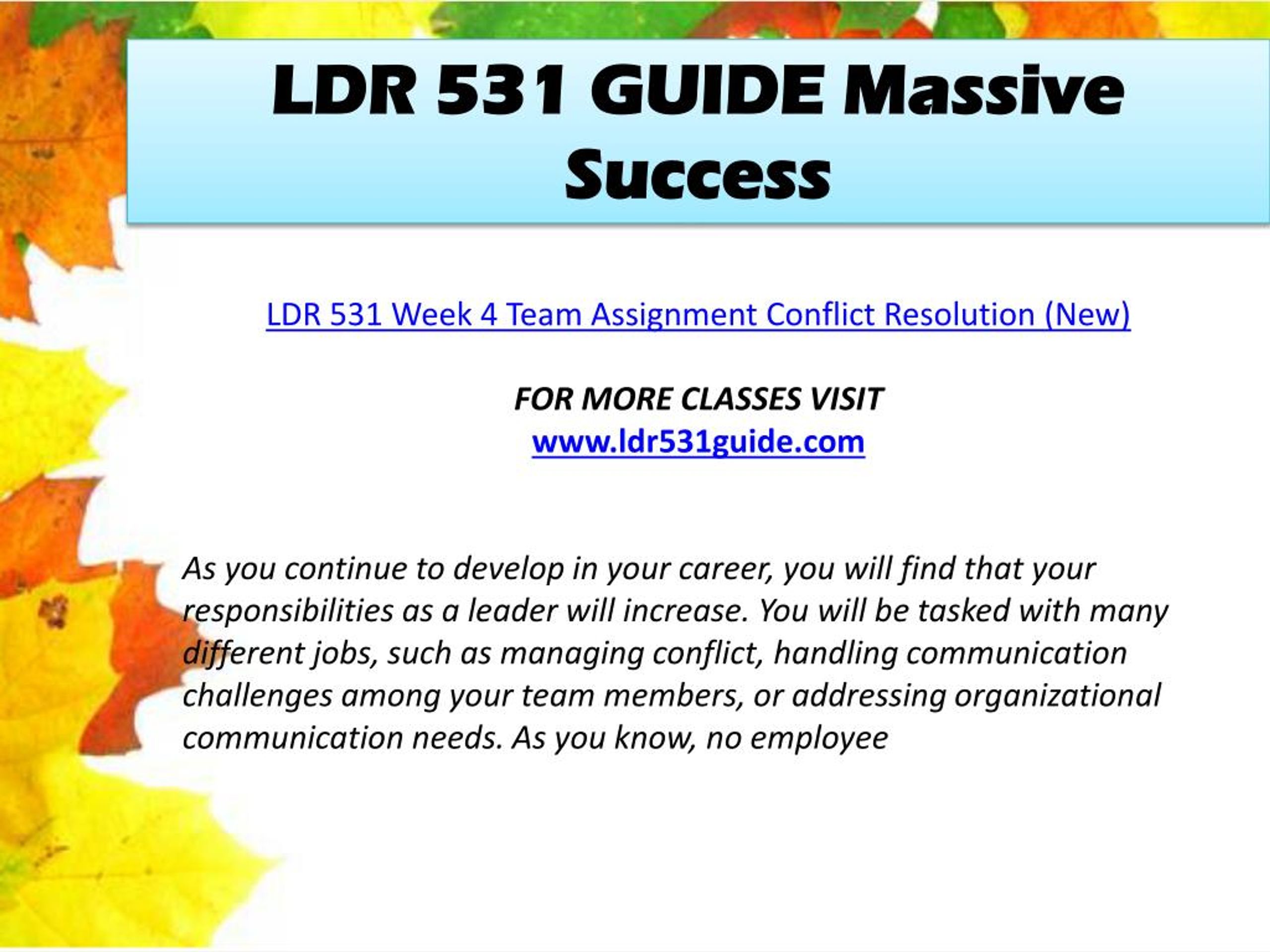 PPT LDR 531 GUIDE Massive Success PowerPoint