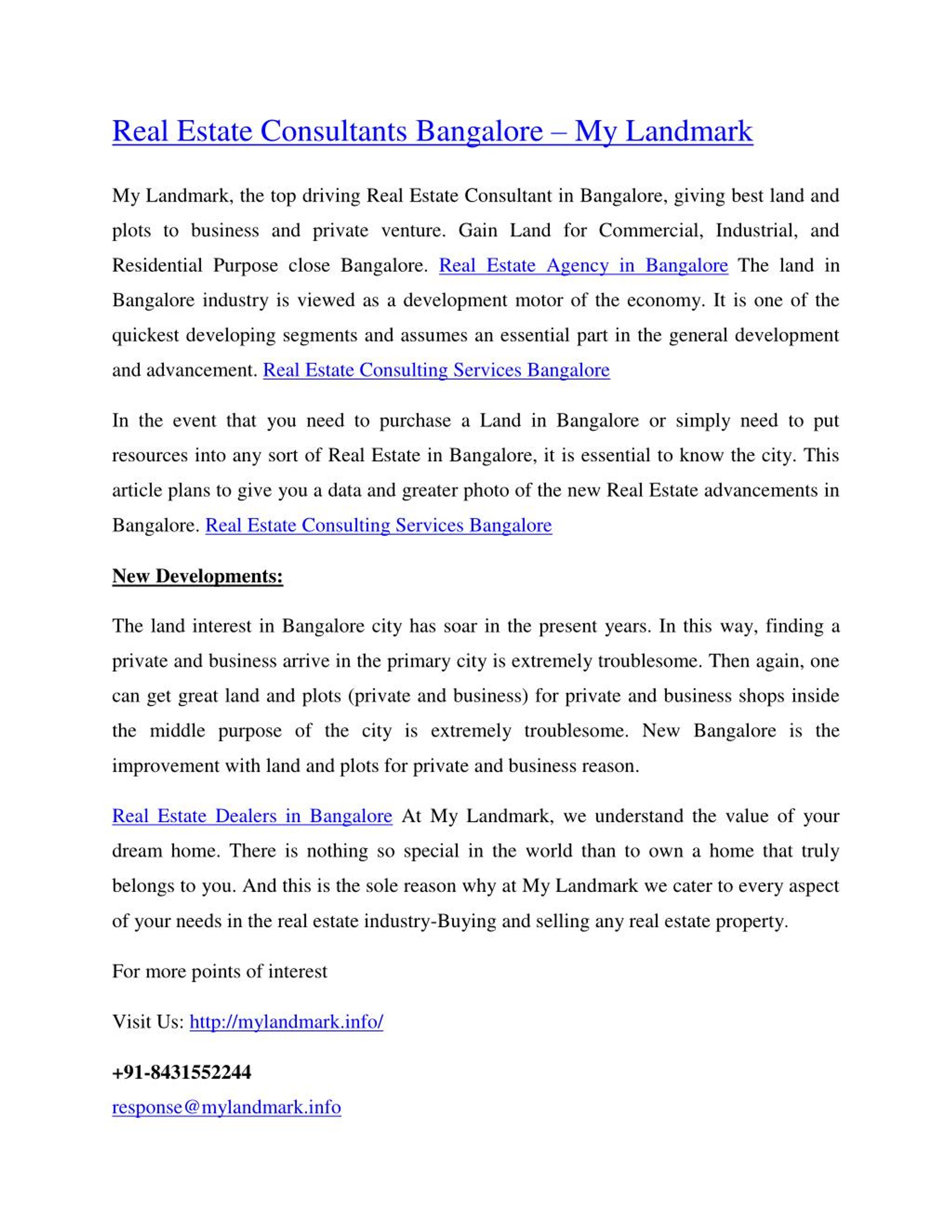 PPT Real Estate Consultants Bangalore PowerPoint Presentation, free download ID7439219