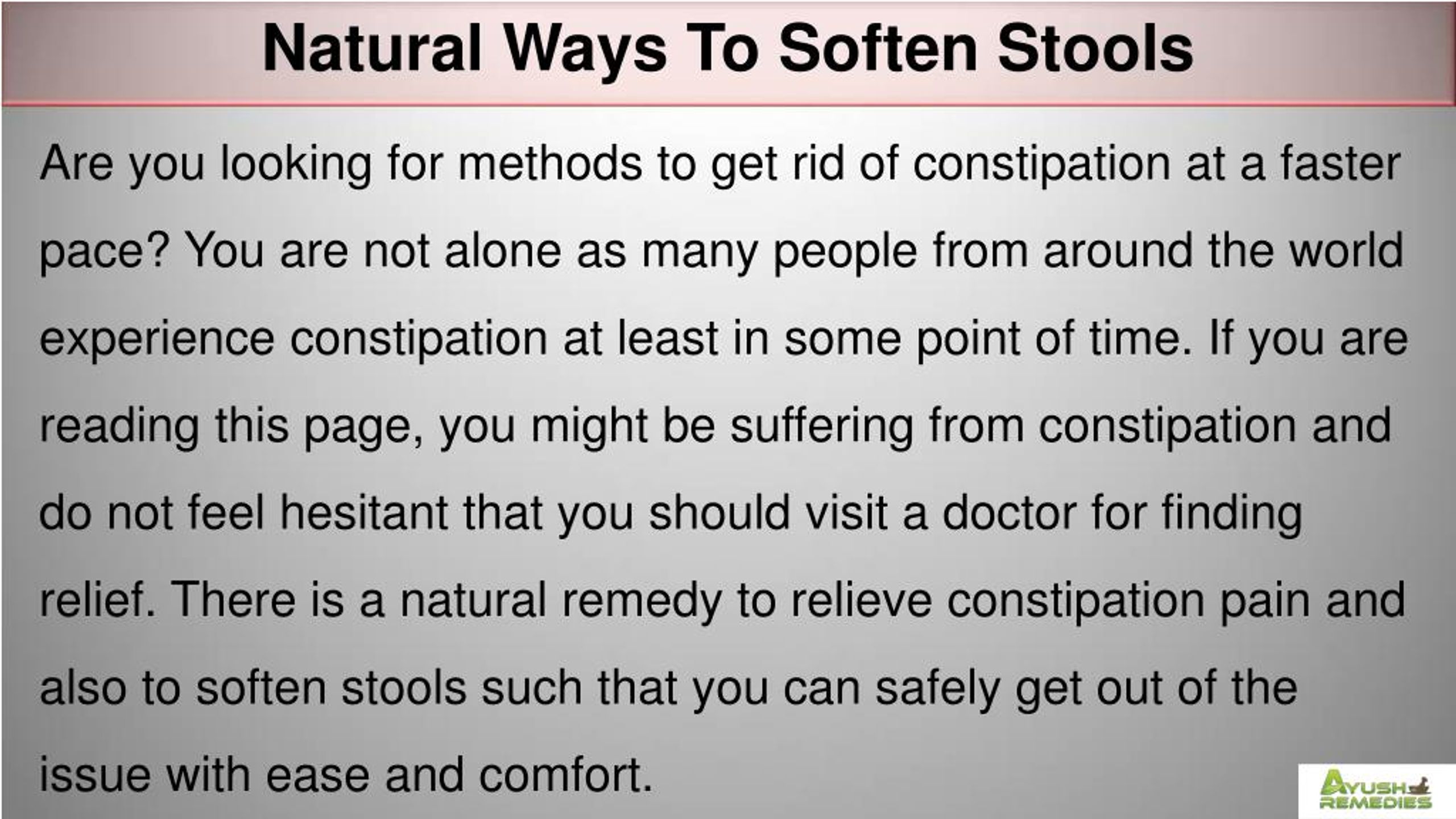PPT Natural Ways To Soften Stools And Relieve Constipation Pain Safely PowerPoint Presentation