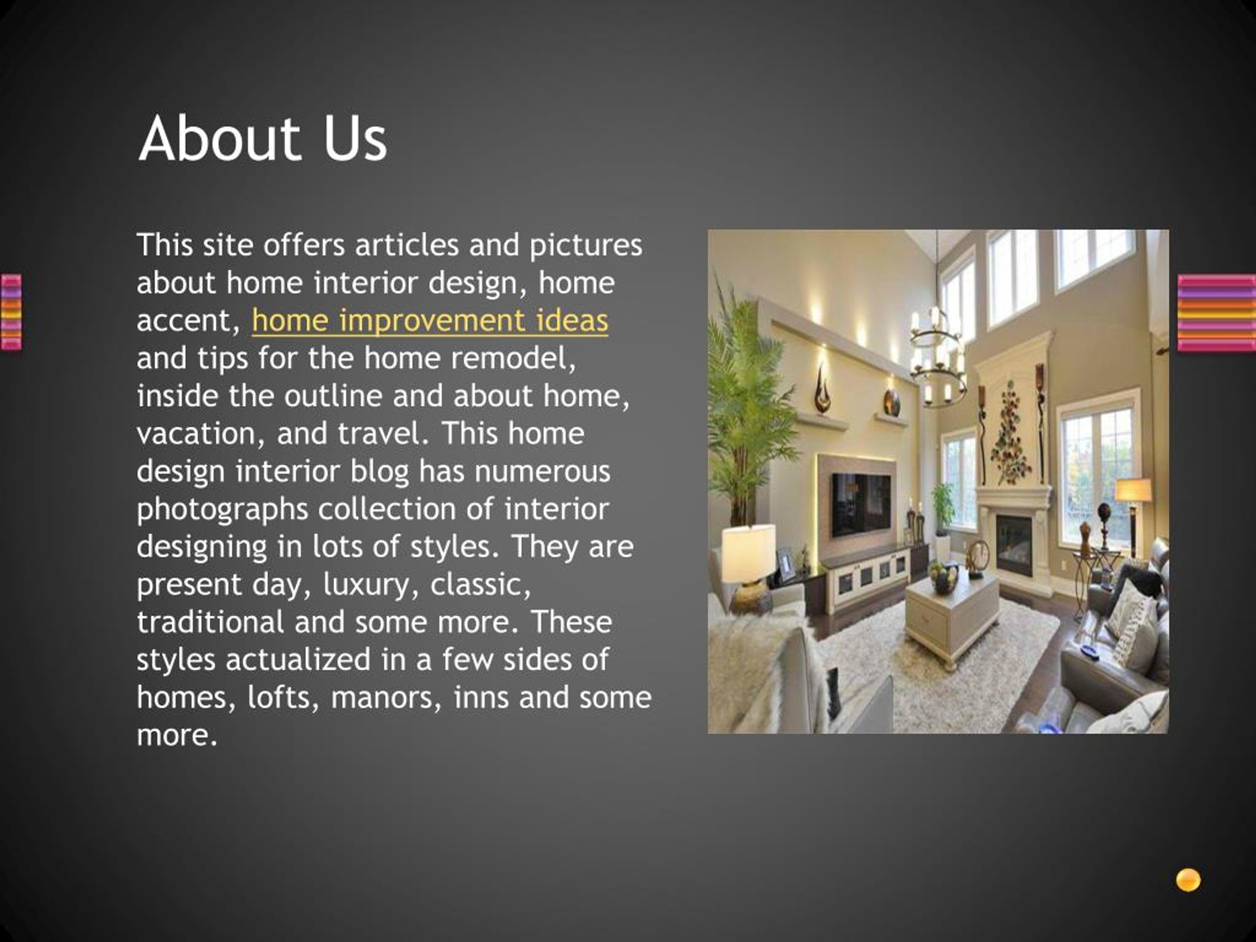 PPT Home Accent & Improvement Ideas PowerPoint Presentation, free