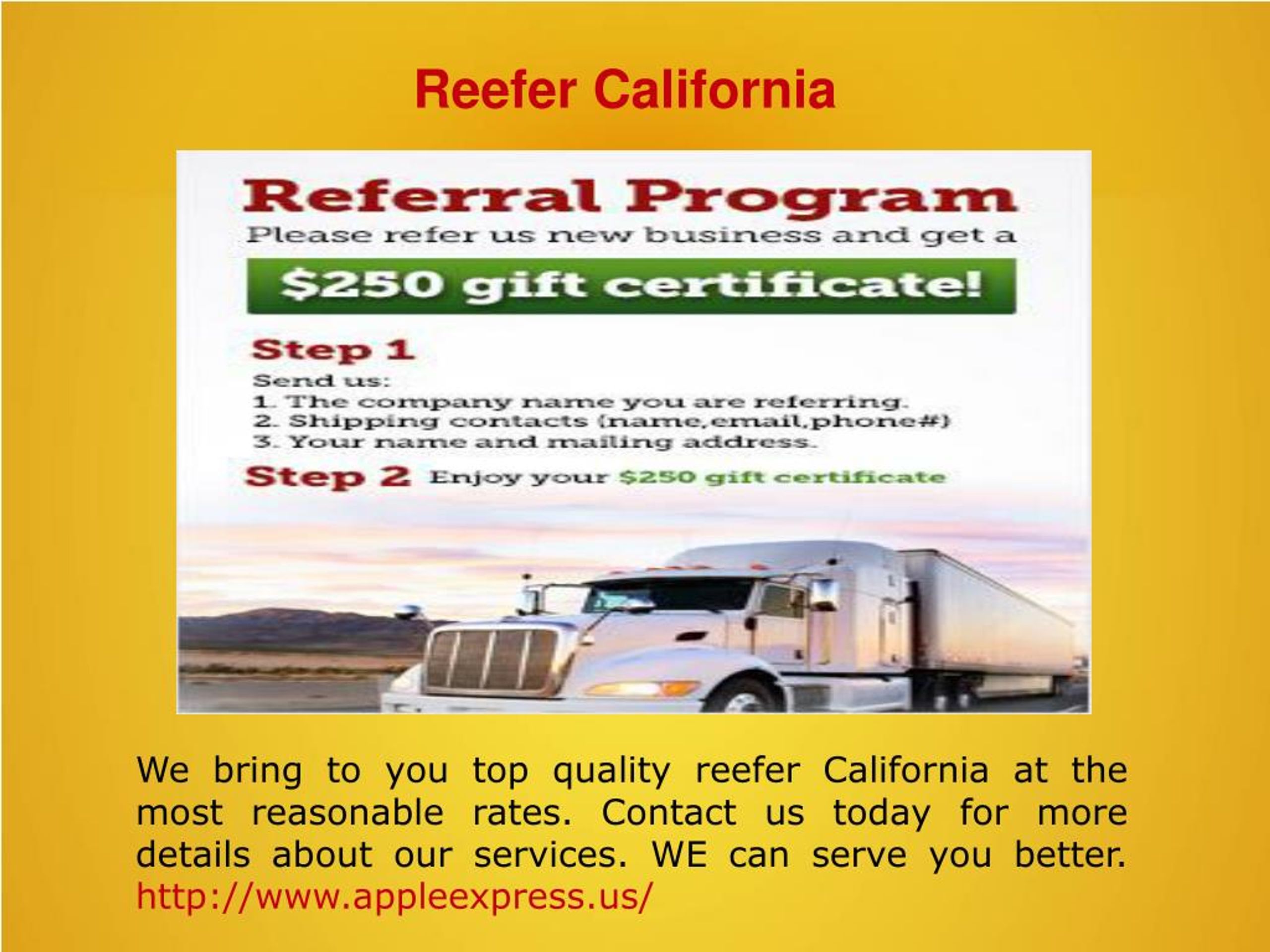 PPT Reefer California PowerPoint Presentation, free download ID7443036
