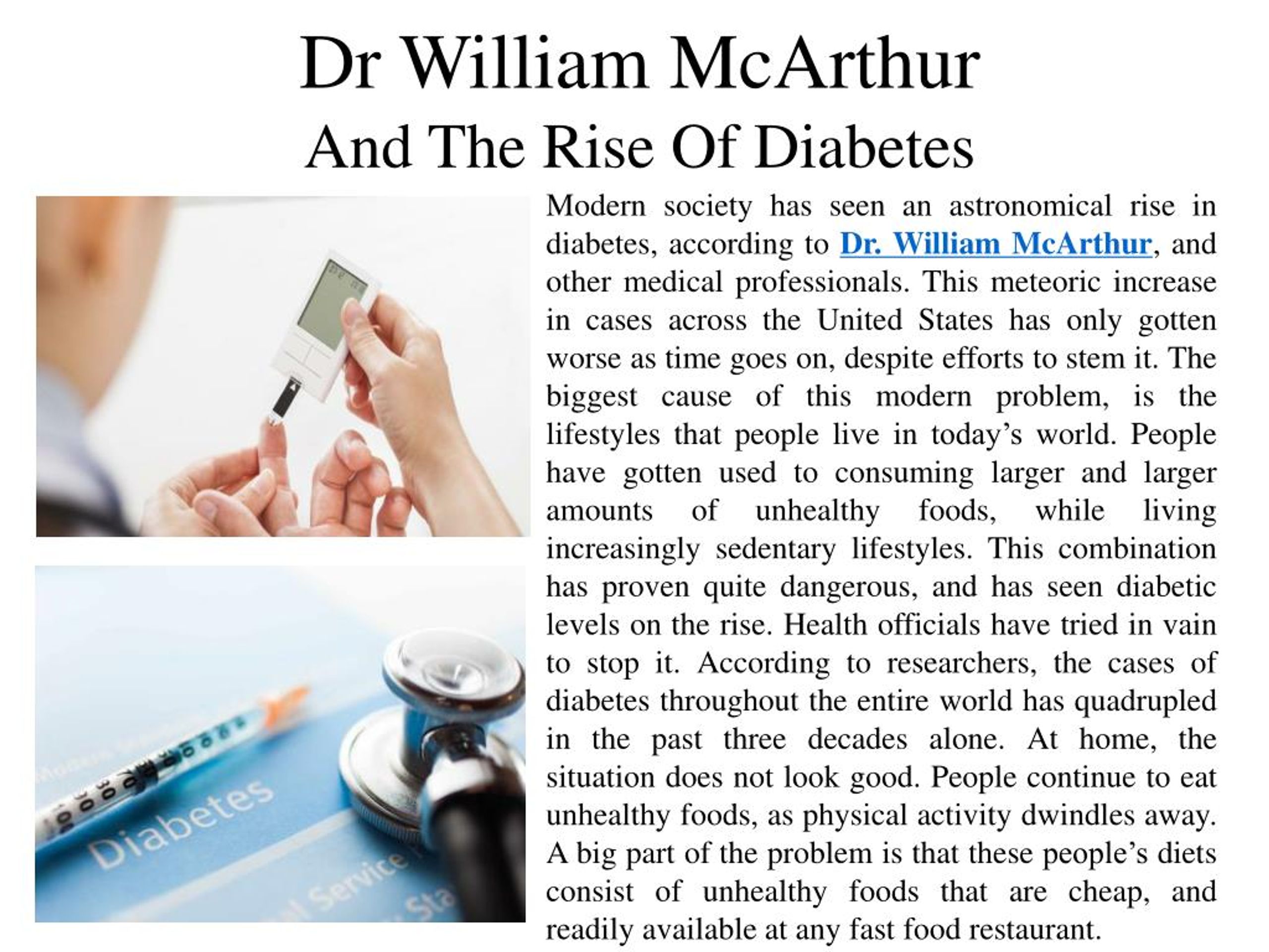 PPT Dr. William McArthur Experience As A Doctor PowerPoint